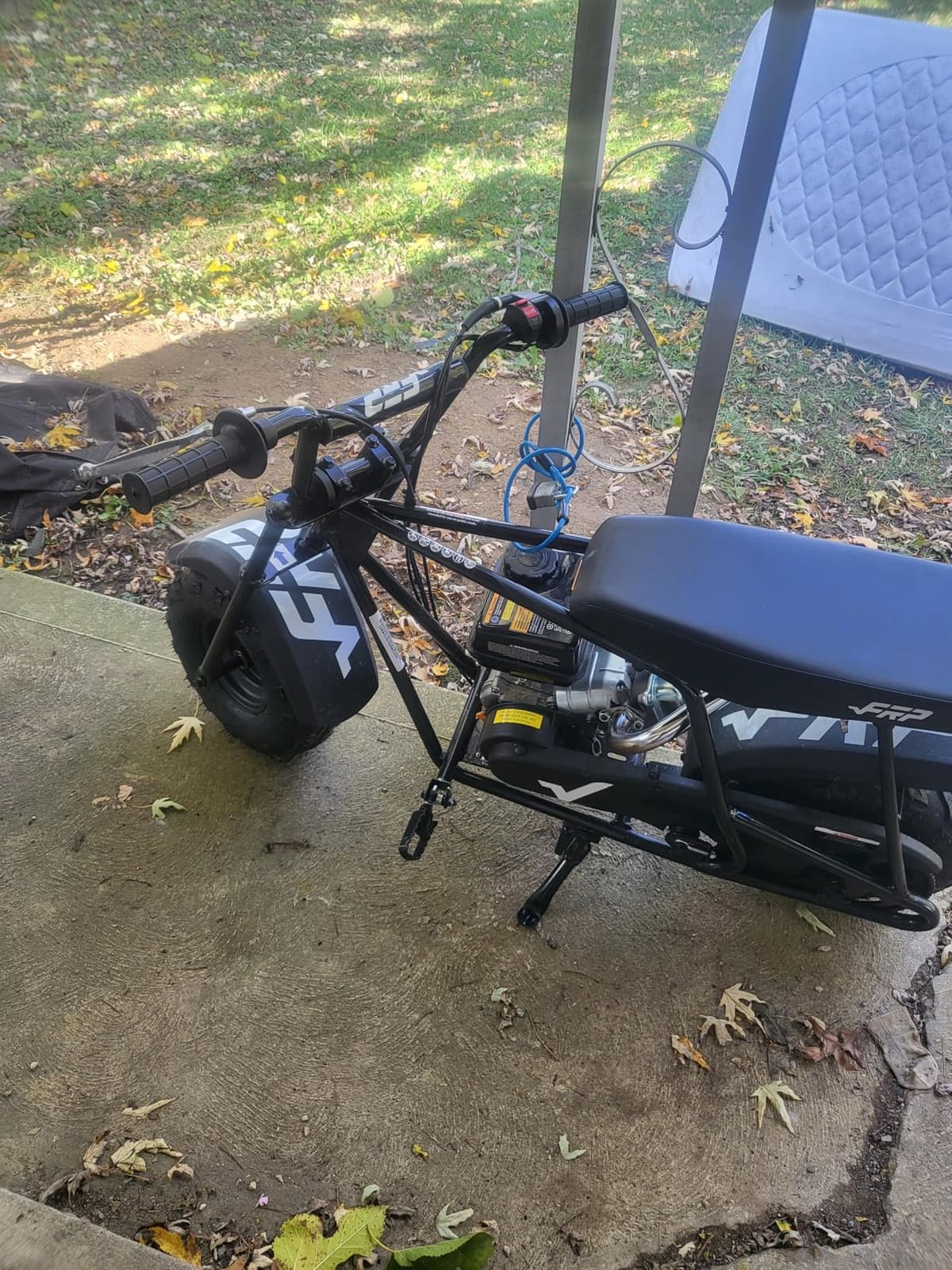 FRP GMB100 Basic Mini Bike 99cc 4-Stroke Off Road for Teens Adults 220 LBS | 3HP EPA-Approved Engine, Up To 28 Mph, Rear Disc Brake, 145/70-6 SUNF Tires, Pull-Start, 85% Assembled, Black customer photo 2