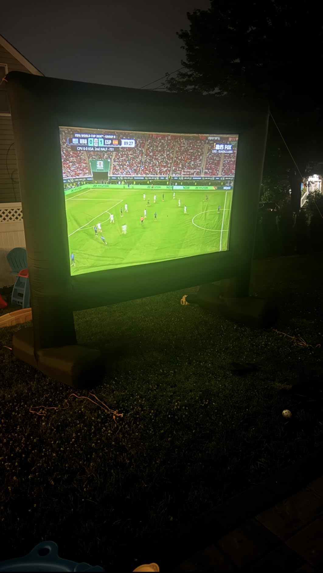 Estgora 14FT Inflatable Movie Screen Outdoor, Blow Up Projector Screen, Inflatable Movie Screen with Air Blower Front & Rear Projection Screens for Outdoor Movie Night Backyard Pool Fun customer photo 2