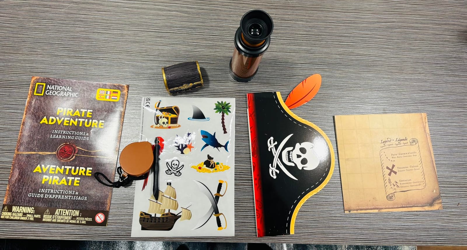 National Geographic Pirate Telescope Adventure Activity Kit for Kids | Treasure Hunt Map, Pirate Hat and Map, Spyglass, Compass, Replica Doubloon and Pyrite, Imaginative Play, Birthday Gift customer photo 1