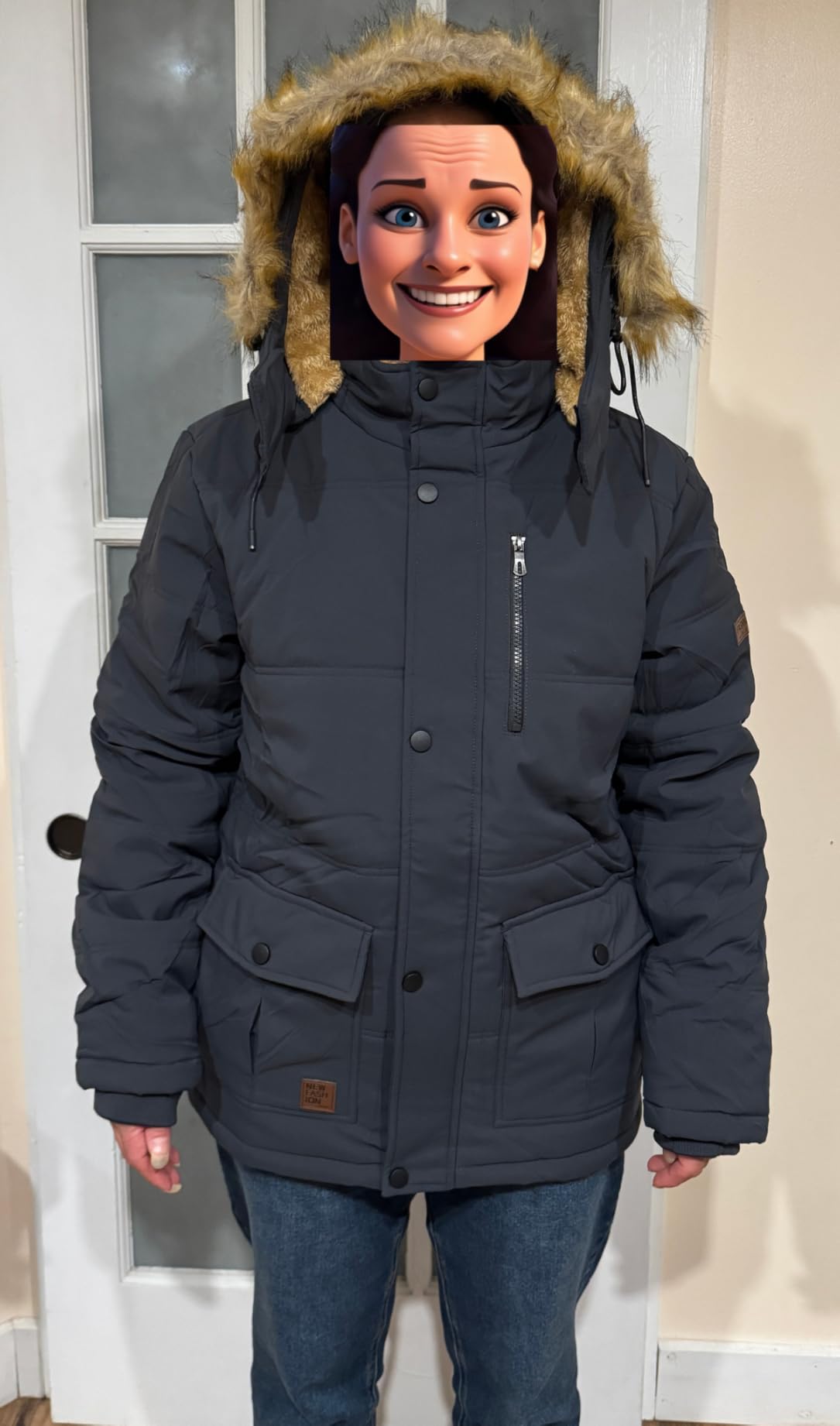 EKLENTSON Mens Winter Parka Jacket Water Repellent Windproof Coat with Hood customer photo 2