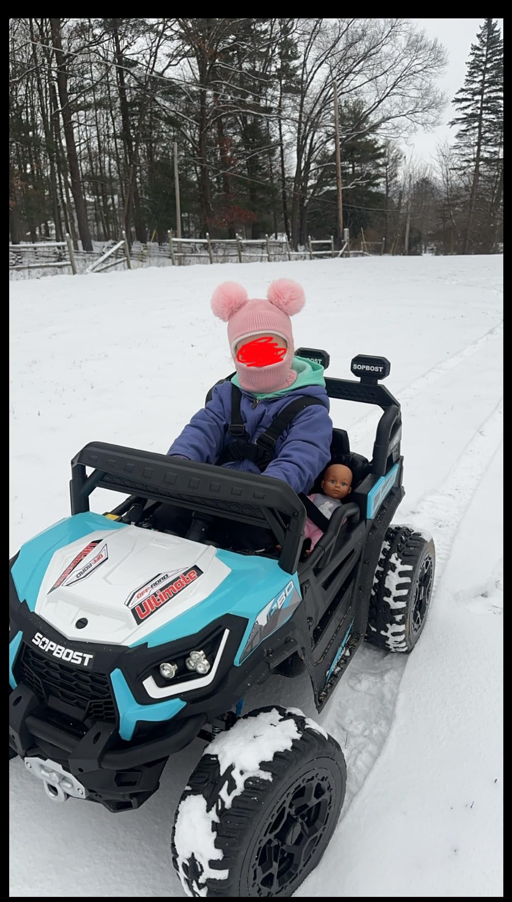 24V Kids Ride On UTV with Remote Control, 2WD/4WD Switchable, Blue | 4x4 Ride On Toy Car for Kids Age 3-8, Battery Powered Electric Vehicles, EVA Tires Wheels, Single-Seater, Music Play customer photo 2