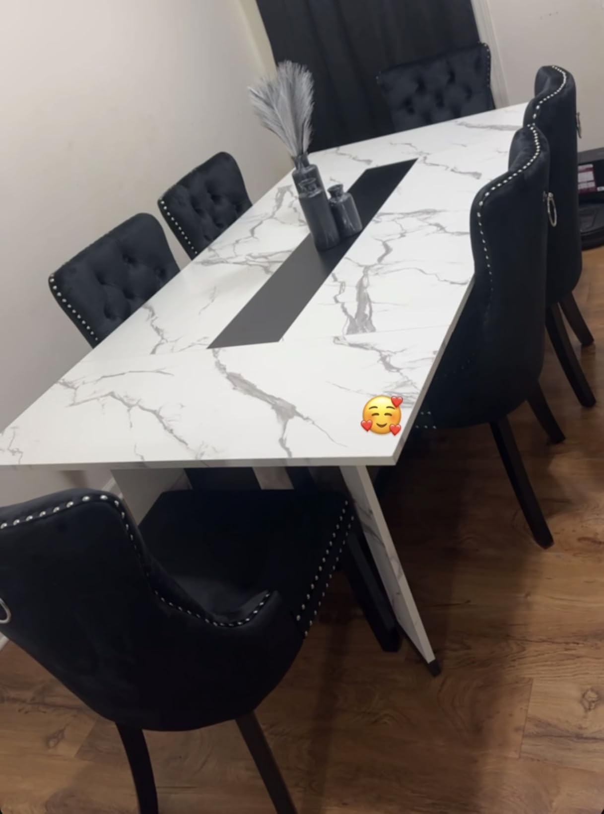 Hlivelood 94Inch Large Dining Table for 8 10 People,Wooden Rectangular Kitchen Table W/Waterproof Tabletop,Large Rectangle Furniture W/Adjustable Legs,Brown Dinner Table for Kitchen Dining Room(94IN) customer photo 2