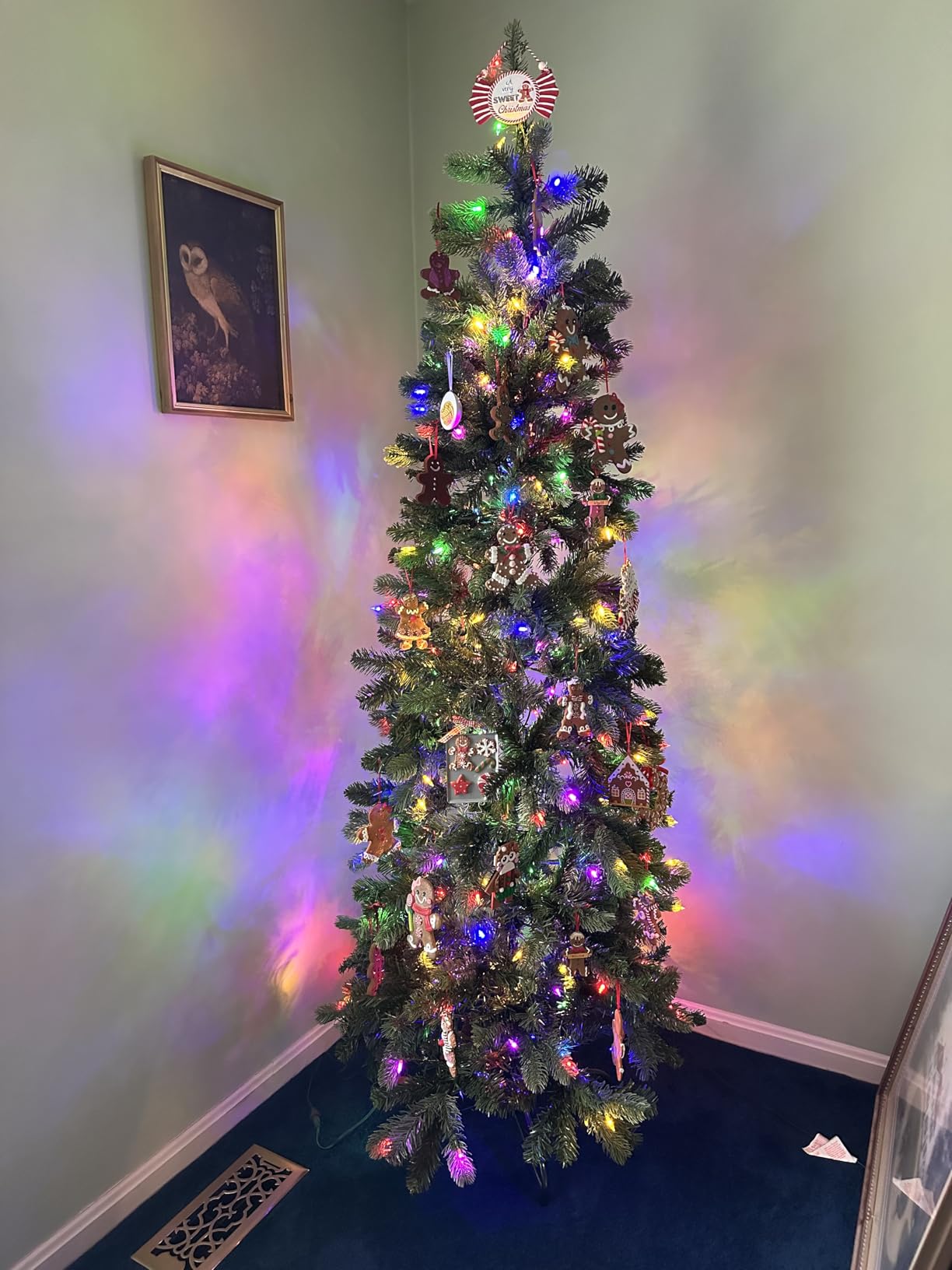 7.5ft Pre-Lit Slim Christmas Tree Douglas Fir | 186 PE & 610 PVC Branches, Metal Stand, 10 Color Modes, Holiday Decoration customer photo 2