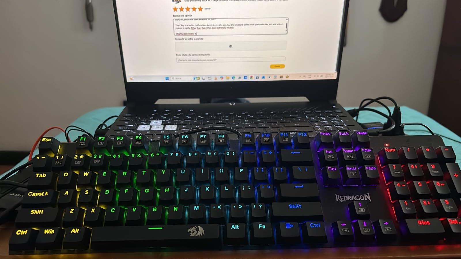 Redragon K671KS Wireless Mechanical Gaming Keyboard, Tri Mode BT/2.4G/USB-C Hot Swappable Custom Keyboard, RGB Backlit Computer Gaming Keyboards, PBT Keycaps, Programmable for PC/Tablet/MAC customer photo 1