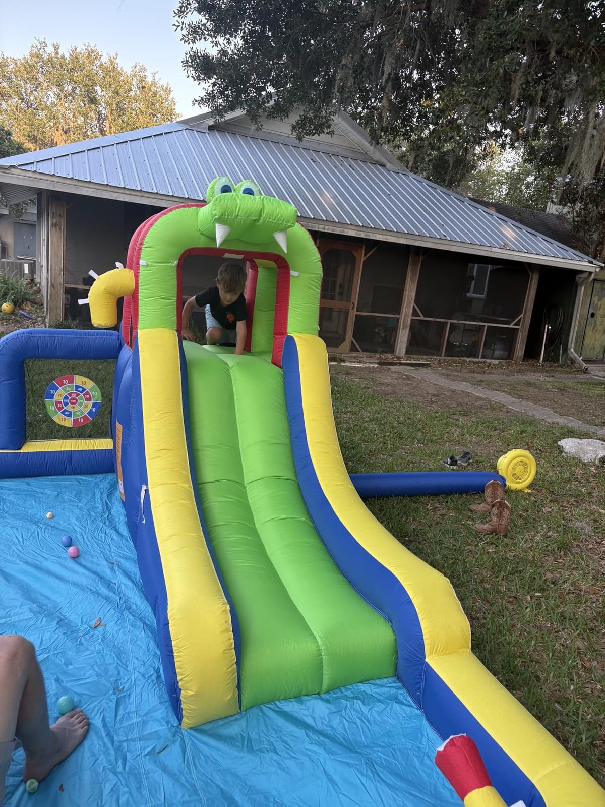 30FT Commercial Bounce House for Kids Adults (700lbs Capacity) (0.45mm Heavy Duty PVC) Inflatable Obstacle Course with Splash Pool/Double Water Slide/1100W Blower, Backyard Outdoor Party 30x8x8.2FT customer photo 1