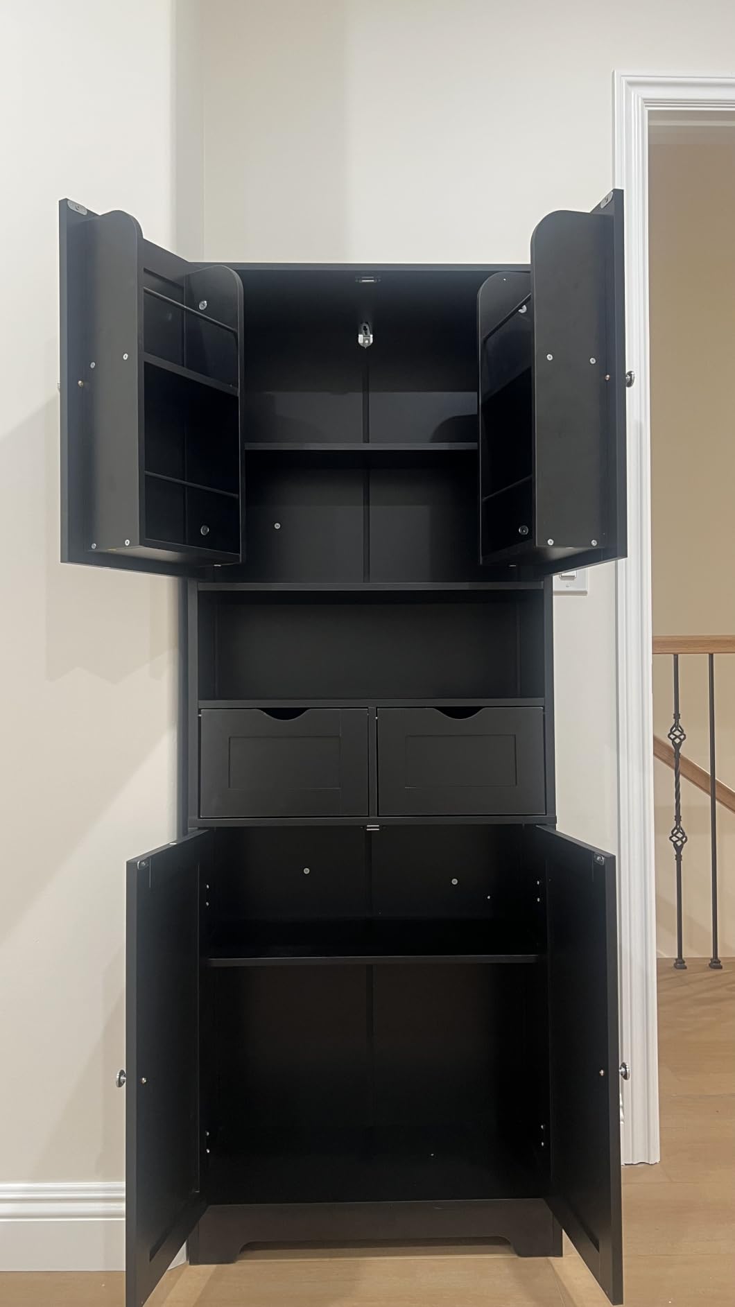 Kitchen Pantry Cabinet with 2 Drawers &4 Door Shelves, Tall Storage Cabinet | Kitchen Cabinet with Adjustable Shelf, Food Pantry Cabinets, for Kitchen, Dining Room, Living Room, White customer photo 1