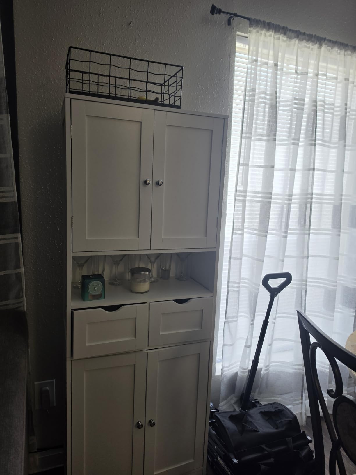 Kitchen Pantry Cabinet with 2 Drawers &4 Door Shelves, Tall Storage Cabinet | Kitchen Cabinet with Adjustable Shelf, Food Pantry Cabinets, for Kitchen, Dining Room, Living Room, White customer photo 2