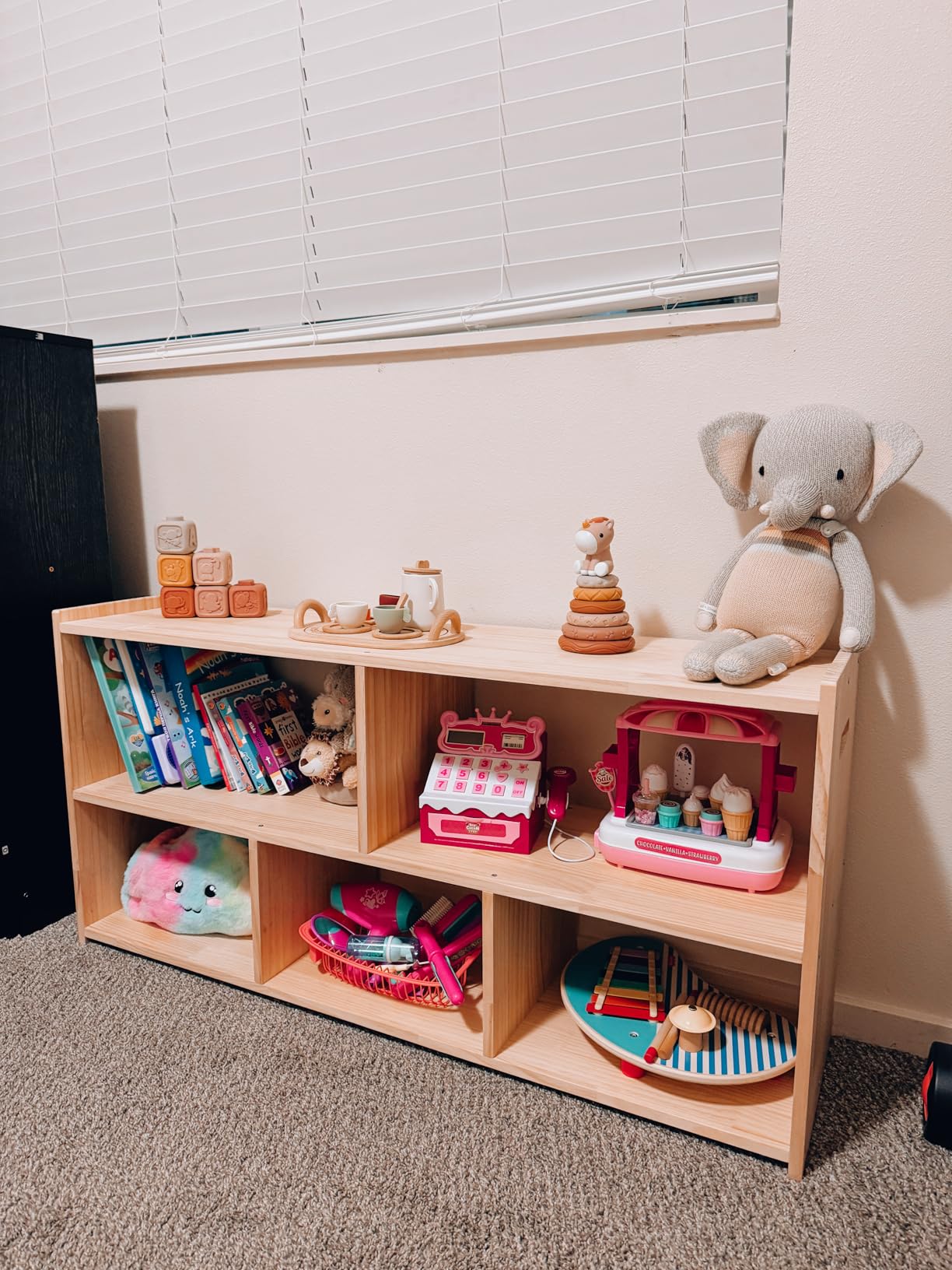 SpaceAid 5-Compartment Bookshelf, Montessori Bookcase for Toddlers, Wooden Book Shelf Organizer Storage Furniture for Kids Rooms, Playroom, Nursery and Classroom, 44.5