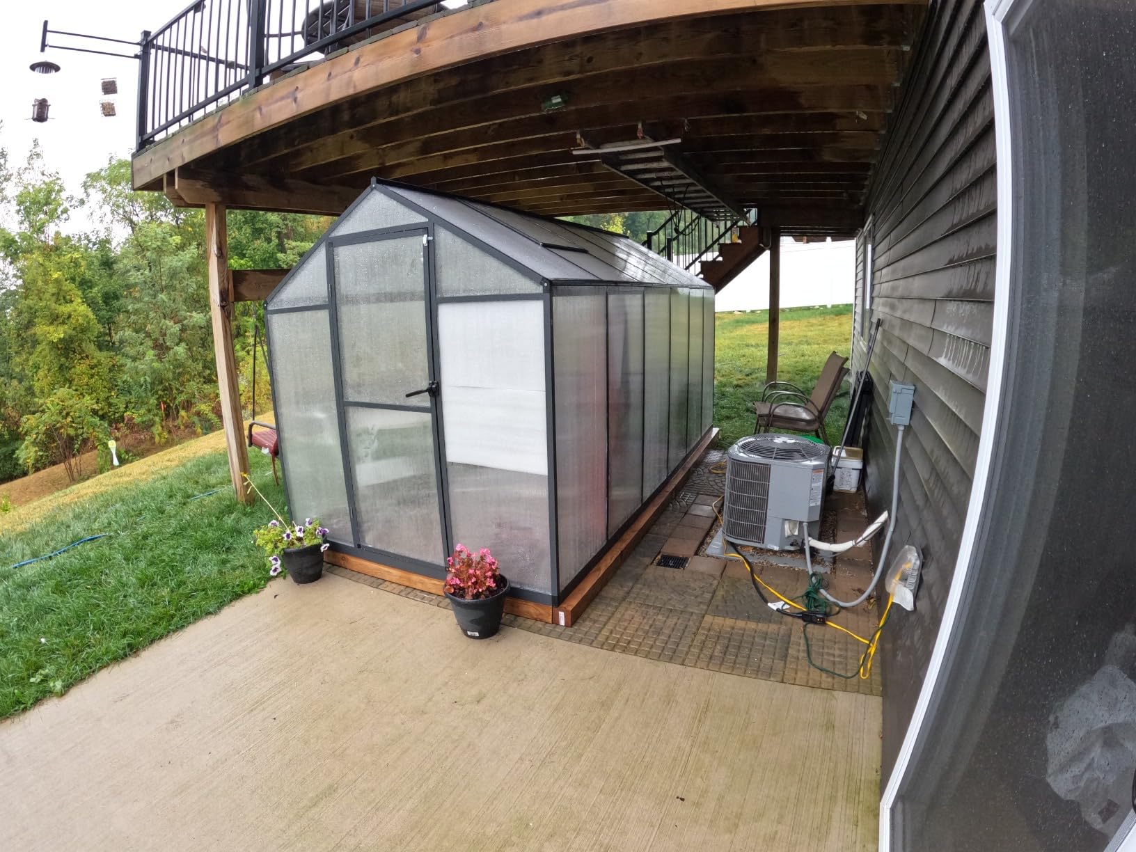 VEIKOU 8' x 16' Polycarbonate Greenhouse for Outdoors, Walk-in Green House with 2 Vents, Aluminum Frame, Riveted Structure, Greenhouse Kit for Outdoor Backyard, Garden, Gray customer photo 1