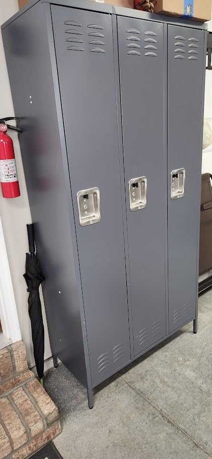 SUPEER 18-Door Metal Employee Locker with Padlock Hasps, Black | 72