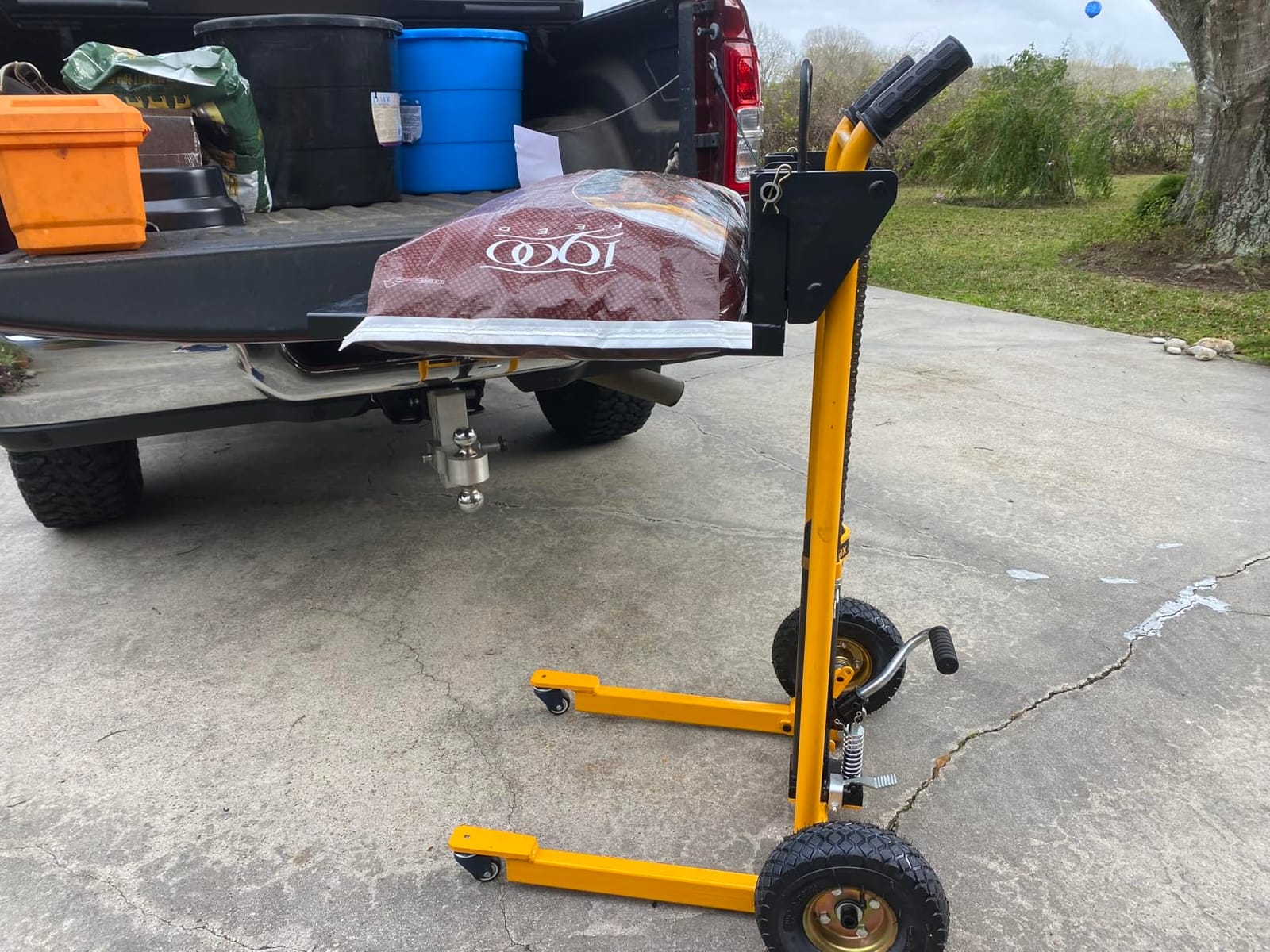 MMS Foldable Hydraulic Material Lift Winch Stacker, 450 Lbs 35.8