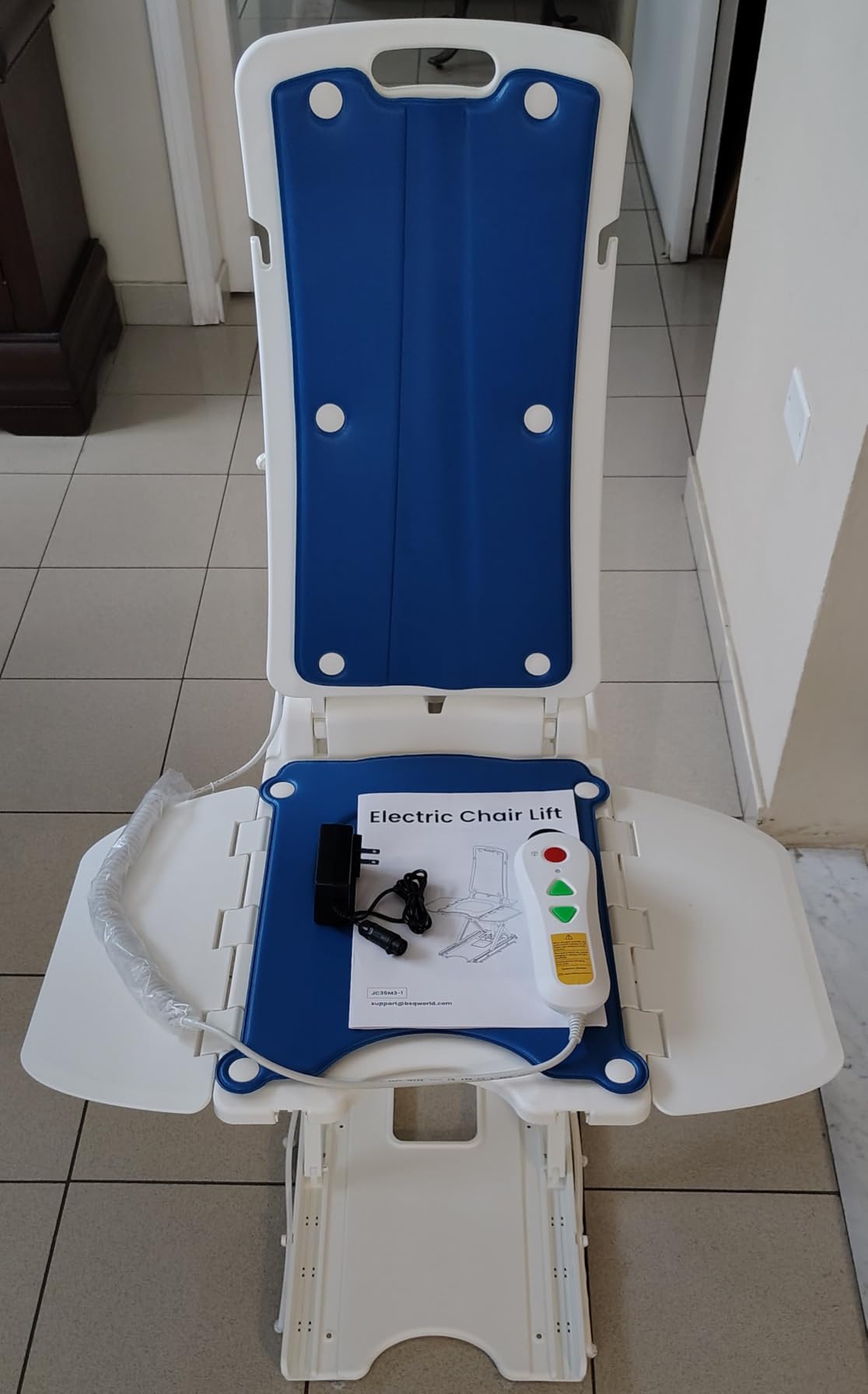 PERLECARE Electric Chair Lift for Elderly, Bath Lift for Tub, 308 lbs | Lift assist, IP68 waterproof, foldable and rechargeable, remote control, adjustable height, for fall recovery and home care customer photo 1