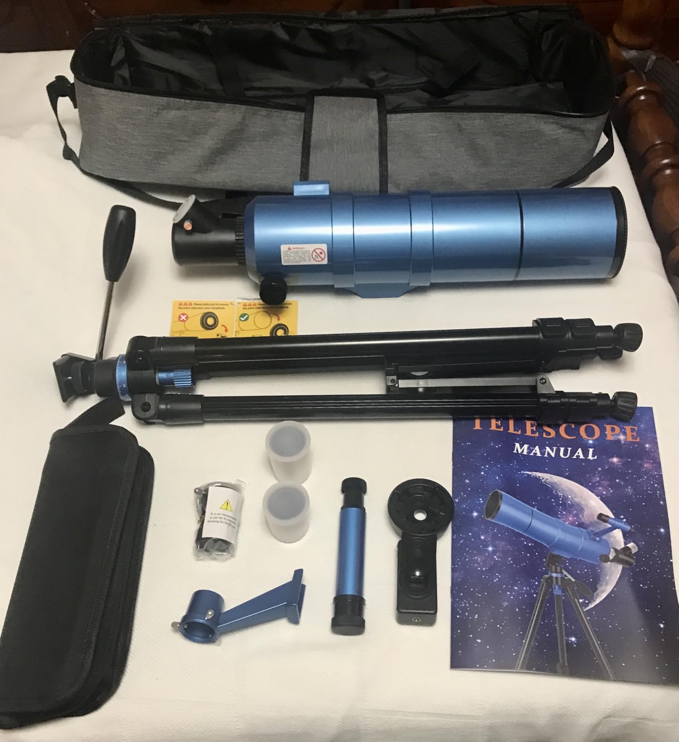 Dianfan Telescope for Kids & Adults, 90mm Aperture 550mm Astronomical Professional Telescope for Adults High Powered, Portable Travel Telescopes for Beginners with Tripod & Adapter, Bag, Folding Stool customer photo 1