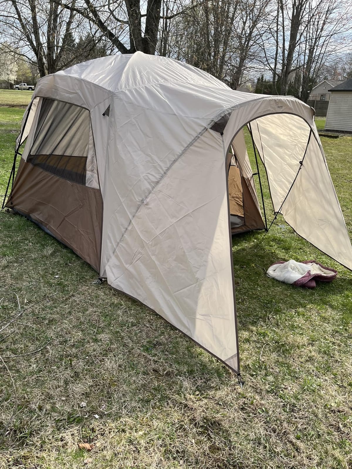 Vidalido 3-4 Person Tent with 1 Mesh Door and 2 Large Mesh Window, Double Layer Waterproof Portable Family Cabin Tent, 4 Person Tents for Outdoor Camping Hiking customer photo 2