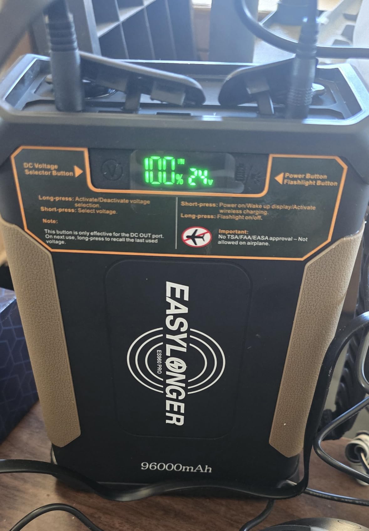 EASYLONGER CPAP Battery Backup ES960, 297.6Wh LiFePO4 Battery Pack | 3-Night CPAP Power for AirMini, AirSense 11/10, DreamStation customer photo 2