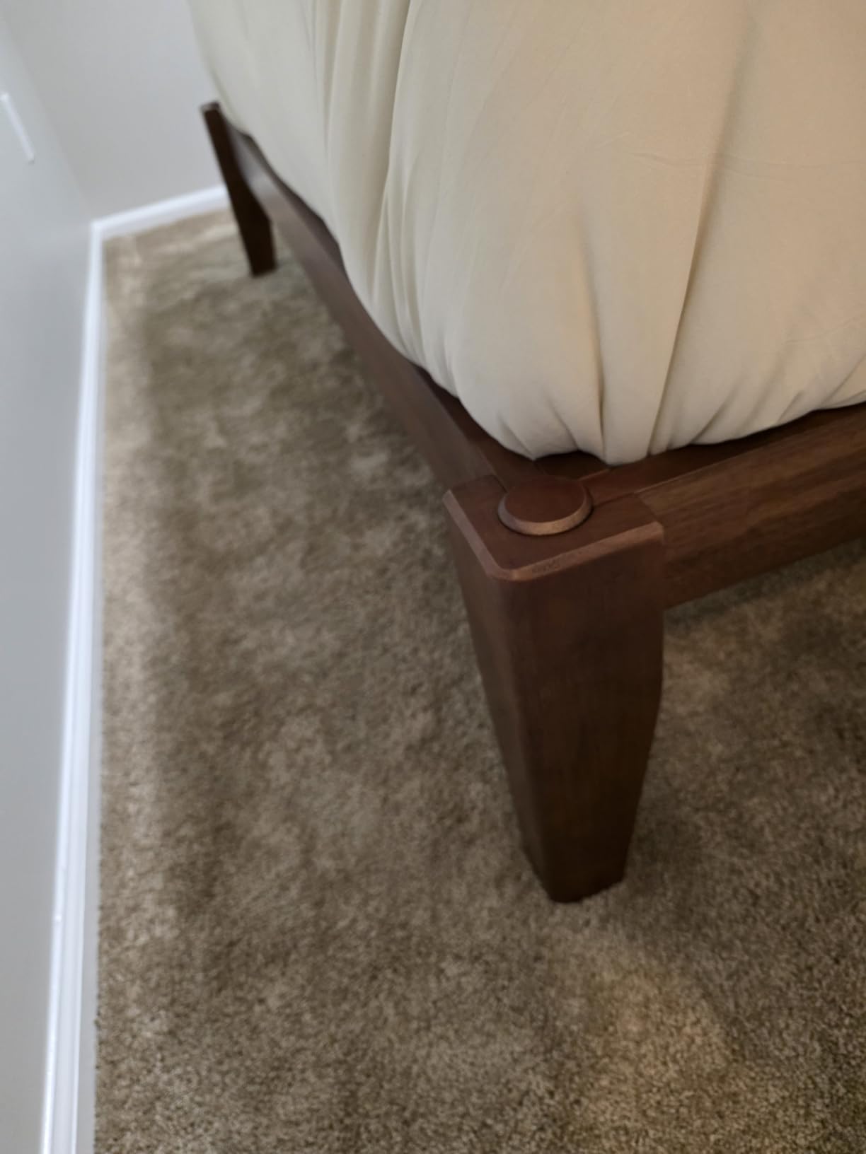 Thor Premium Solid Wood Bed Frame Queen, Japanese Joinery Bed Frame with Wood Slat Support, Platform Bed, No Box Spring Needed, Easy Assembly, Minimalist & Modern Style (Walnut) customer photo 2