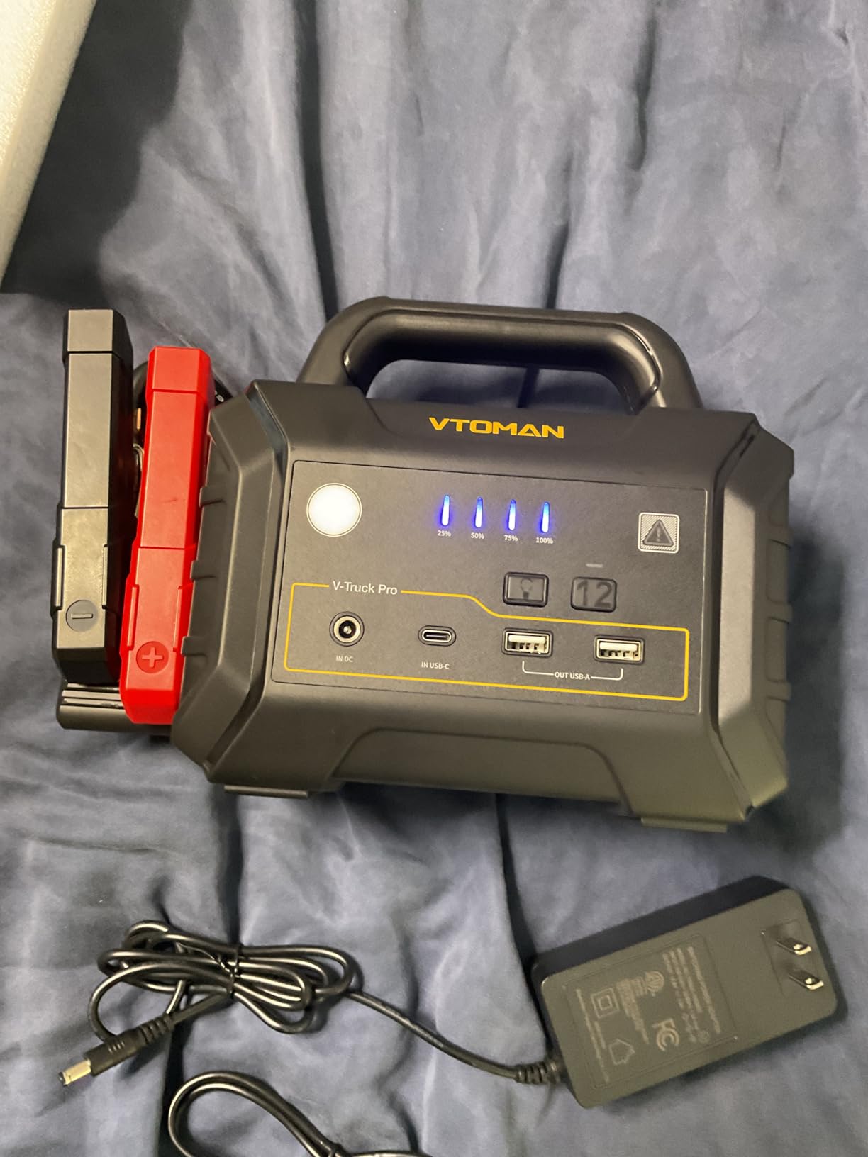VTOMAN V-Truck Pro 8000A 12V Heavy Duty Jump Starter for Diesel Semi Trucks | Portable Truck Battery Charger Jump Box, 65W Fast Charge, 41600mAh Power Bank, Gas/Diesel Engines, Heavy Duty Jumper Cables customer photo 1