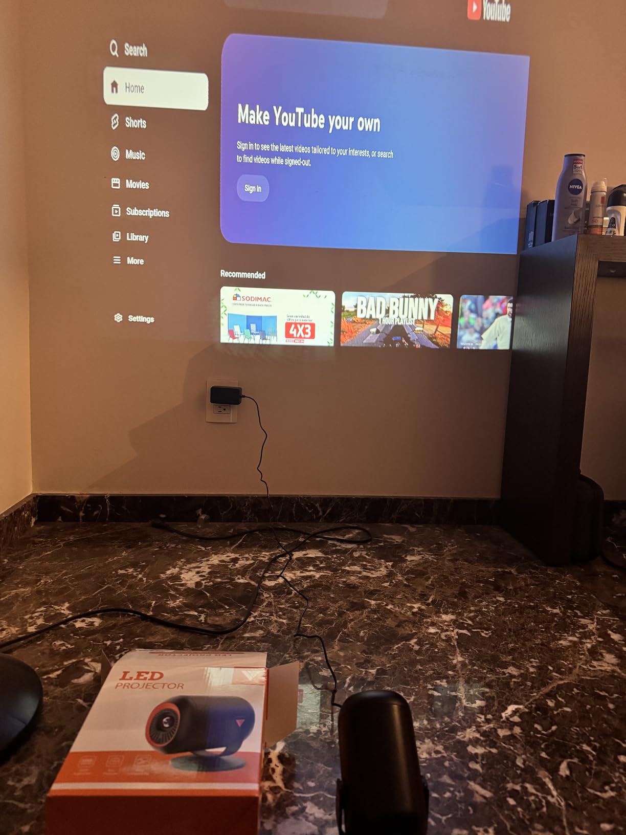Projector with Wifi and Bluetooth Native 1080P, 4K Supported, Home Movie Projector with HDMI, USB, Type-C, Compatible with Smartphone/ Tablet/ Laptop/ TV Stick/ PS5 for Gaming, Home Cinema customer photo 1