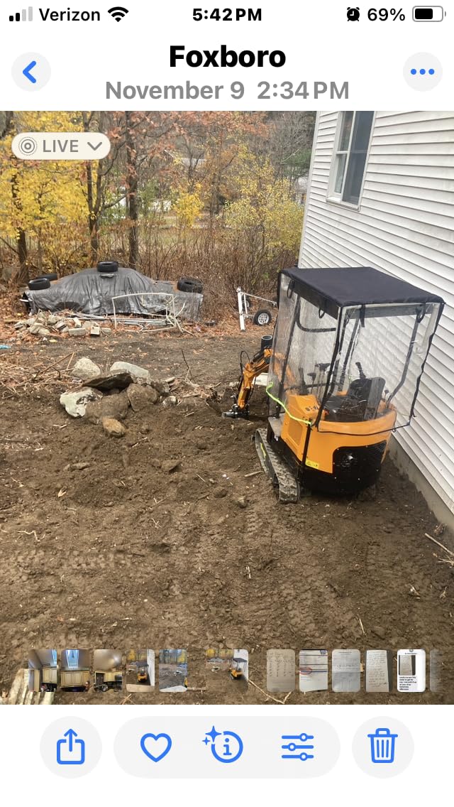 MS15N 1.5 Ton Mini Excavator 13.5 HP Rato Gas Engine with Side Swing Boom, 8' Auger, Hydraulic Thumb Clamp, Ideal for Backyard Landscaping Garden Path Tight Spaces Construction, Unloading Included customer photo 2
