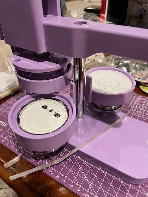 Button-Maker-Machine Kit 32mm /1.25 inch, Button Press Machine 32mm, Easy-to-use Rotate Models, Pin Maker Kit with 100 Sets Plastic Supplies, DIY Small Badges, Starting Creative Project customer photo 1