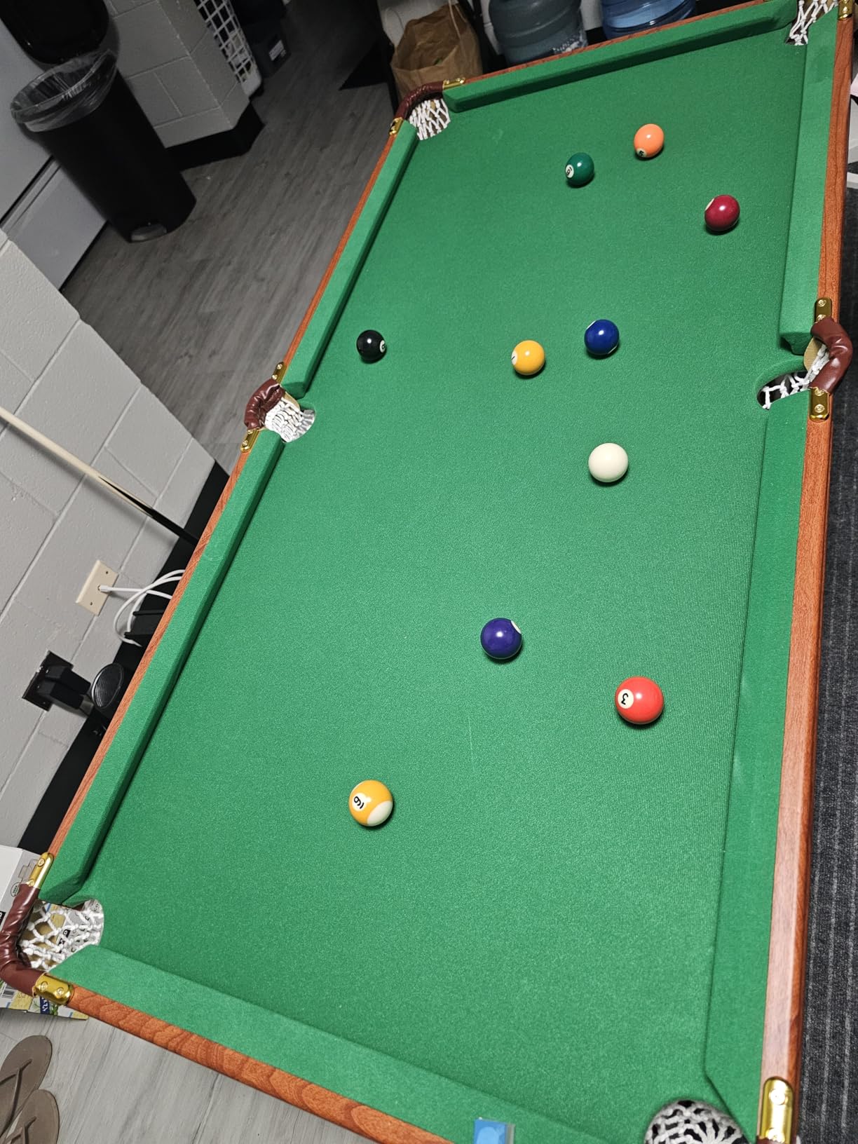 VEVOR Folding Pool Table, Portable Billiards Tables, Foldable Space-Saving Entertainment Game Set Includes Ball, Cue, Rack, Chalk, Brush, for Family Use, Recreation Room customer photo 1