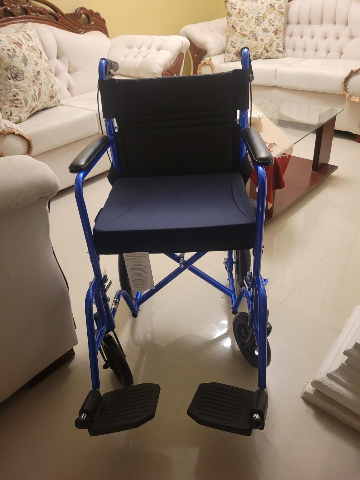 EconoHome Light Weight Wheelchair - Expedition Folding Transport Wheelchairs for Adults with Hand Brakes - Portable Ultra Lightweight Wheel Chair, 300 lb Capacity customer photo 2