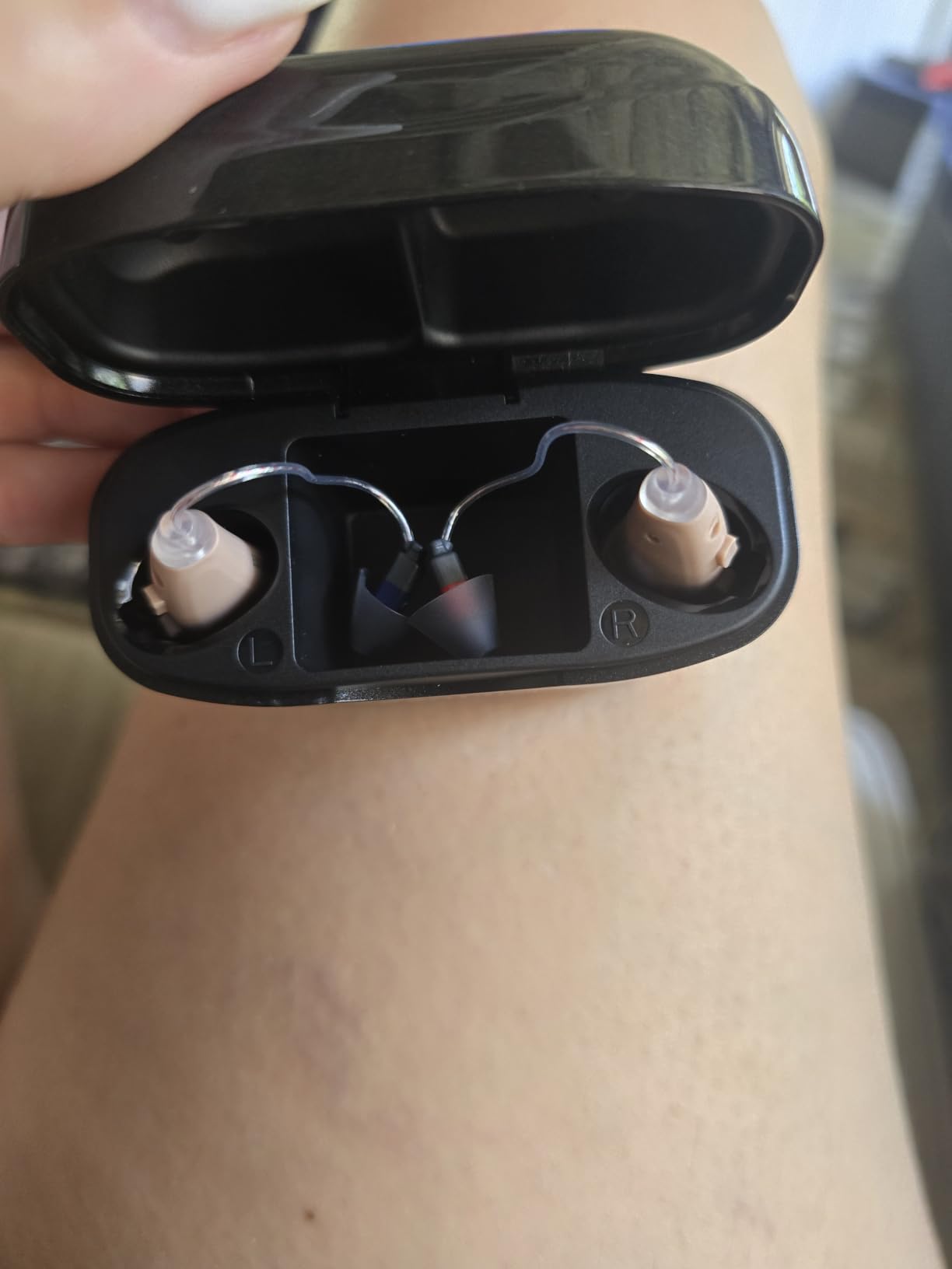 Karthus OTC Hearing Aids for Seniors, Rechargeable with Noise Reduction | For mild to moderate hearing loss, clear conversations and TV, no app, one-button control, 100H charging case customer photo 2