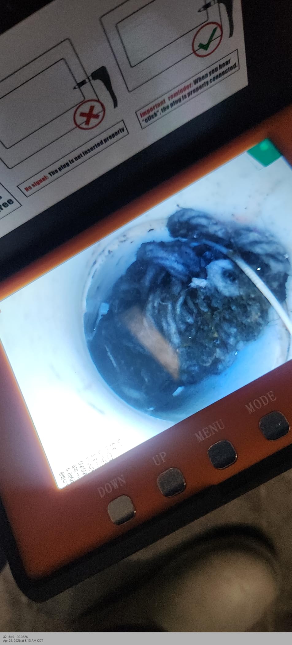Sewer Camera 100FT, 5'' HD 1080P w/DVR-32GB Pipe Inspection Camera 5000mAh | Drain Camera IP68 Waterproof Snake Plumbing Tool with Lights 100FT Marked Cable customer photo 1