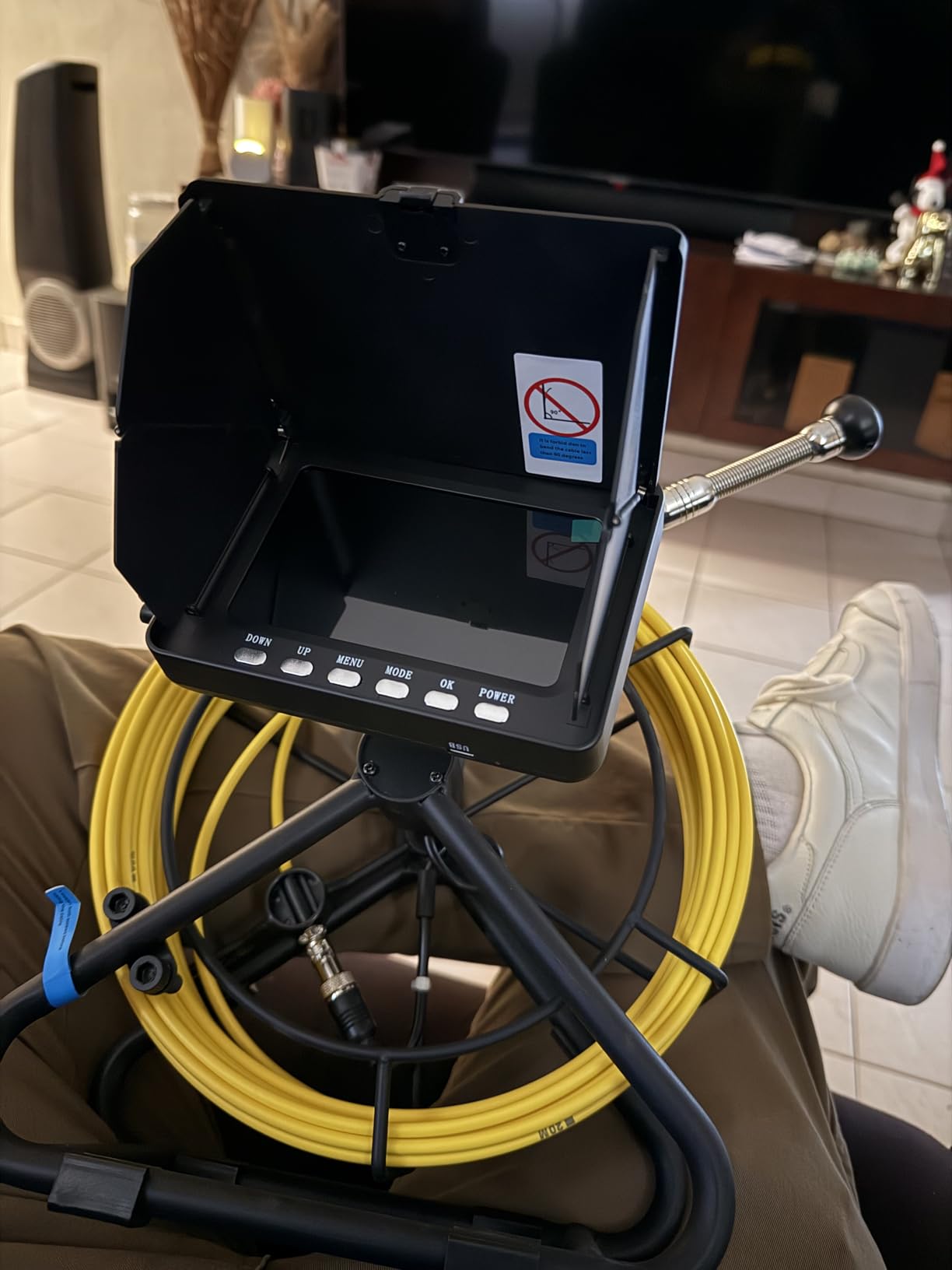 Sewer Camera 100FT, 5'' HD 1080P w/DVR-32GB Pipe Inspection Camera 5000mAh | Drain Camera IP68 Waterproof Snake Plumbing Tool with Lights 100FT Marked Cable customer photo 2