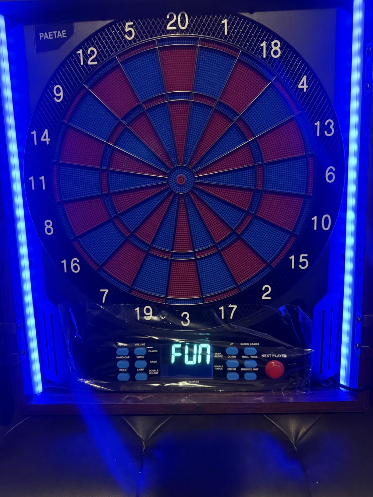 Electronic Dart Board Wooden Cabinet Set, Electric Dart Boards for Adults | Soft Tip Dartboard with Light Strips, Large Cricket Display, Automatic Scoring, 12 Darts, 45 Games & 474 Variations customer photo 2