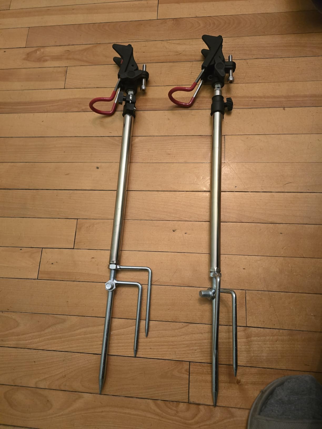 Fishing Rod Holder for Ground 2 Pack,Height Adjustable 22.4-34.3in,360 Degree Adjustable Easy Folder Rod Holder for Ground customer photo 2