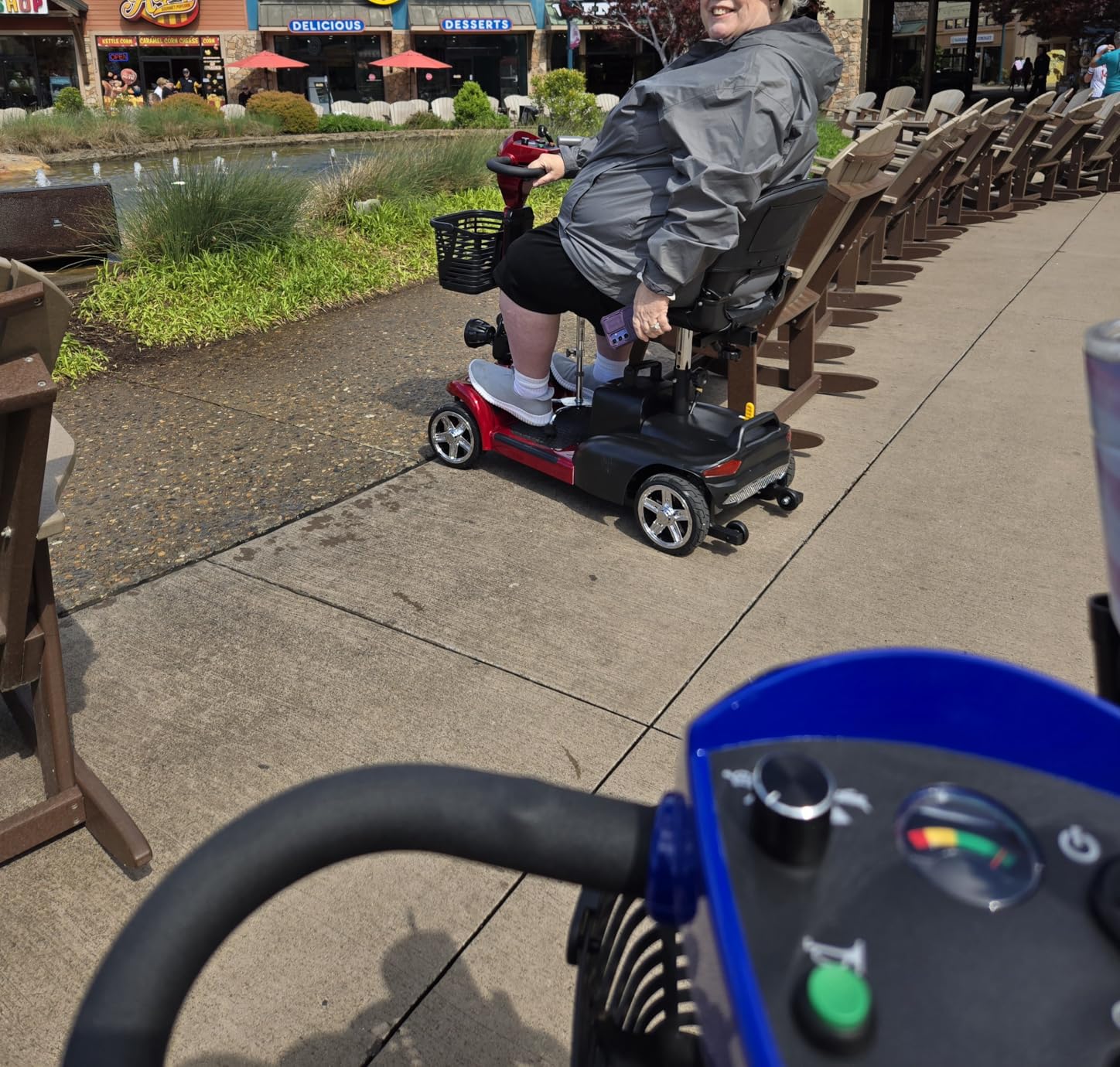Ecomobi 32 Miles Heavy-Duty 1000W Mobility Scooter for Seniors & Adults | 500LBS Load,15MPH, Bluetooth Speaker & GPS Tracker, Full Suspension, USB Charging & Dual Baskets, 20°Climbing customer photo 1