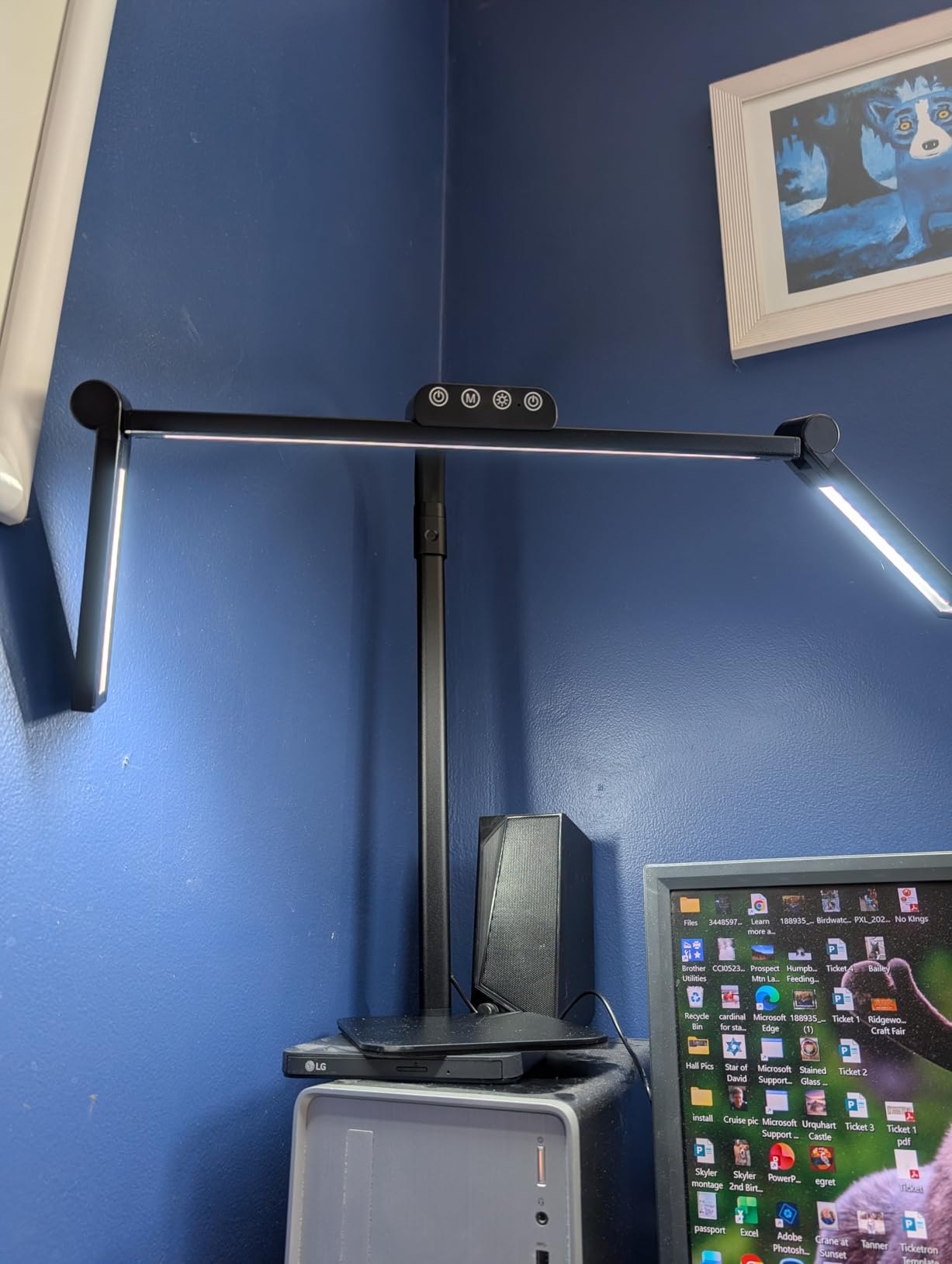 LED Desk Lamp for Home Office with Base, 28.2