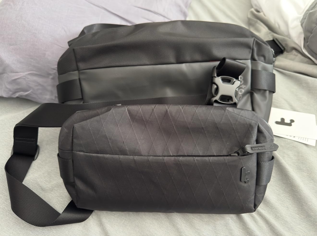 tomtoc Compact EDC Sling Bag 3L-10L, Minimalist Crossbody Bag Chest Shoulder Pack for Men Women, X-pac/Recycled Polyester customer photo 2