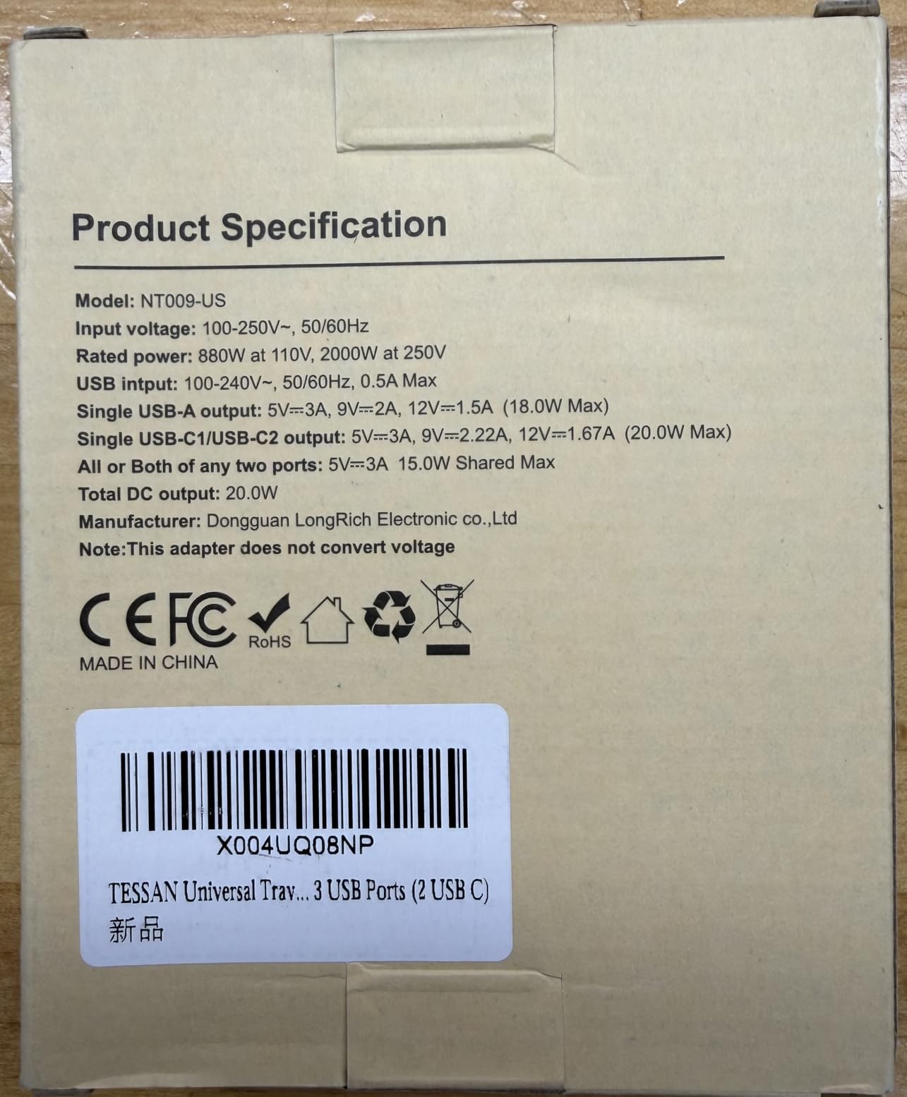 TESSAN Travel Adapter 009, PD 20W Universal Power Adapter 2 USB C 1 USB A | Ultra Thin International Plug Adaptor, Worldwide Outlet, for US to European UK Italy Spain New Zealand, Type C G A I, 1 Pack customer photo 2