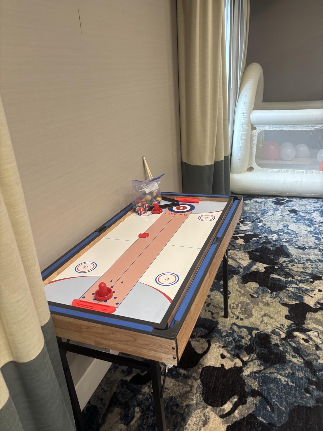 6 in 1 Multi Game Table Folding Pool Table, Billiard, Hockey, Table Tennis, Bowling, Shuffle Board and Tic Tac Toe with All Accessories customer photo 2
