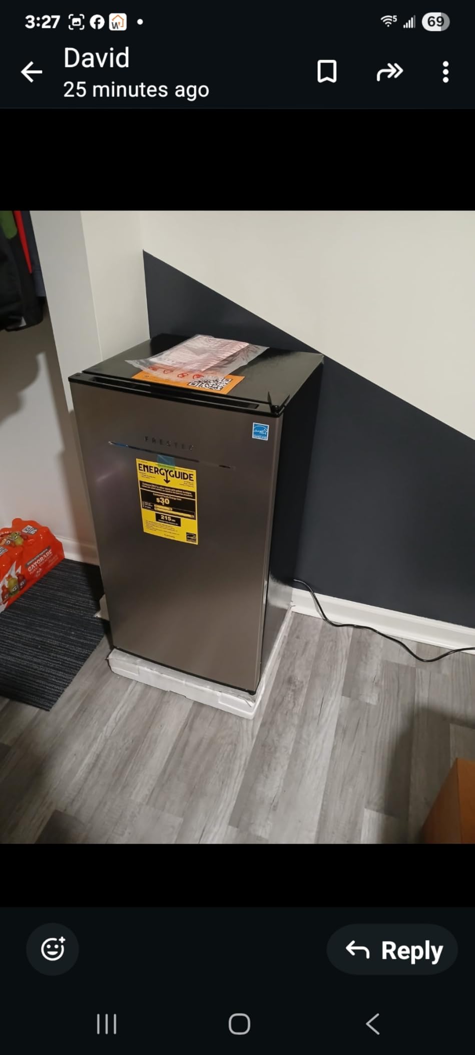 3.2 Cu. Ft. Mini Fridge with Freezer Small Refrigerator, Mini fridge for Bedroom, Dorm, Single Door, Energy Saving, Low Noise, Mini Fridge for Office (Grey) customer photo 2
