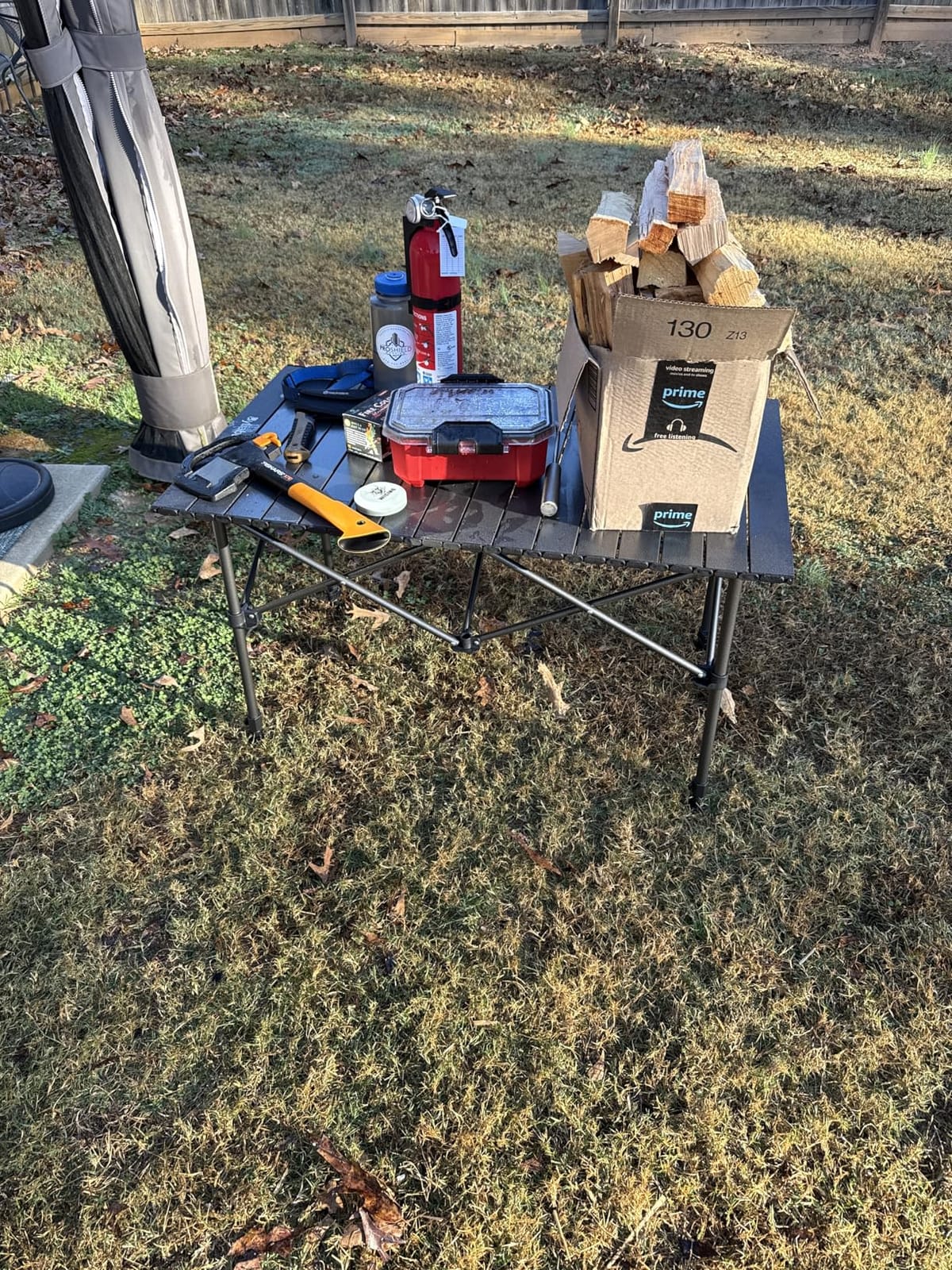 Byliable Camping Table Folding Portable Camp Aluminum Table, Wood Grain | Foldable Design, Roll-Up Aluminum Tabletop, Lightweight with Carry Bag, Height-Adjustable Legs, Outdoor for Camp, Picnic customer photo 2