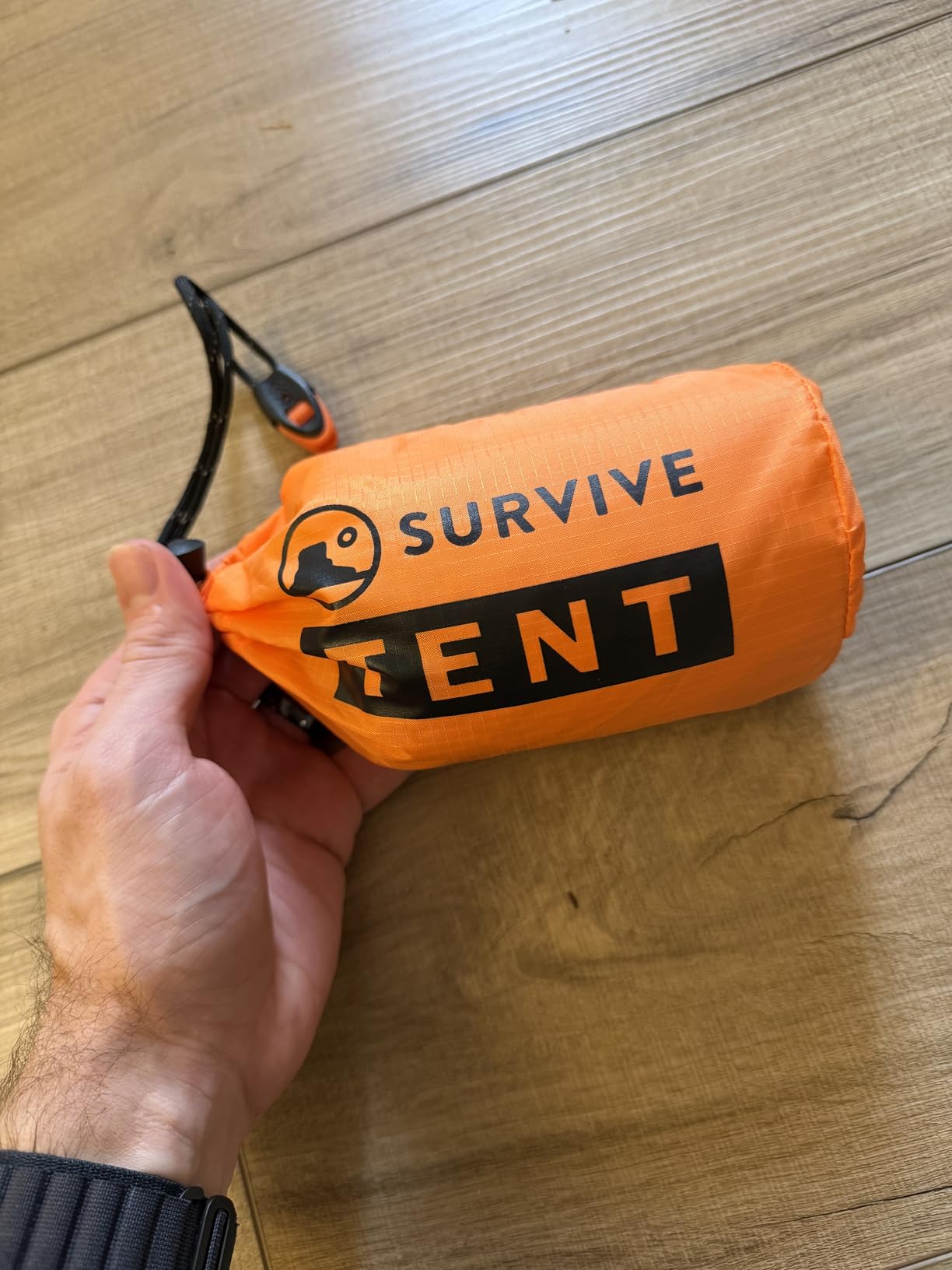 SURVIVE Survival Tent with Doors, 2 Person Mylar Emergency Camping Hiking Shelter for Survival Kits, All Weather Thermal Protection, Includes 22 ft of Paracord and Whistle customer photo 1