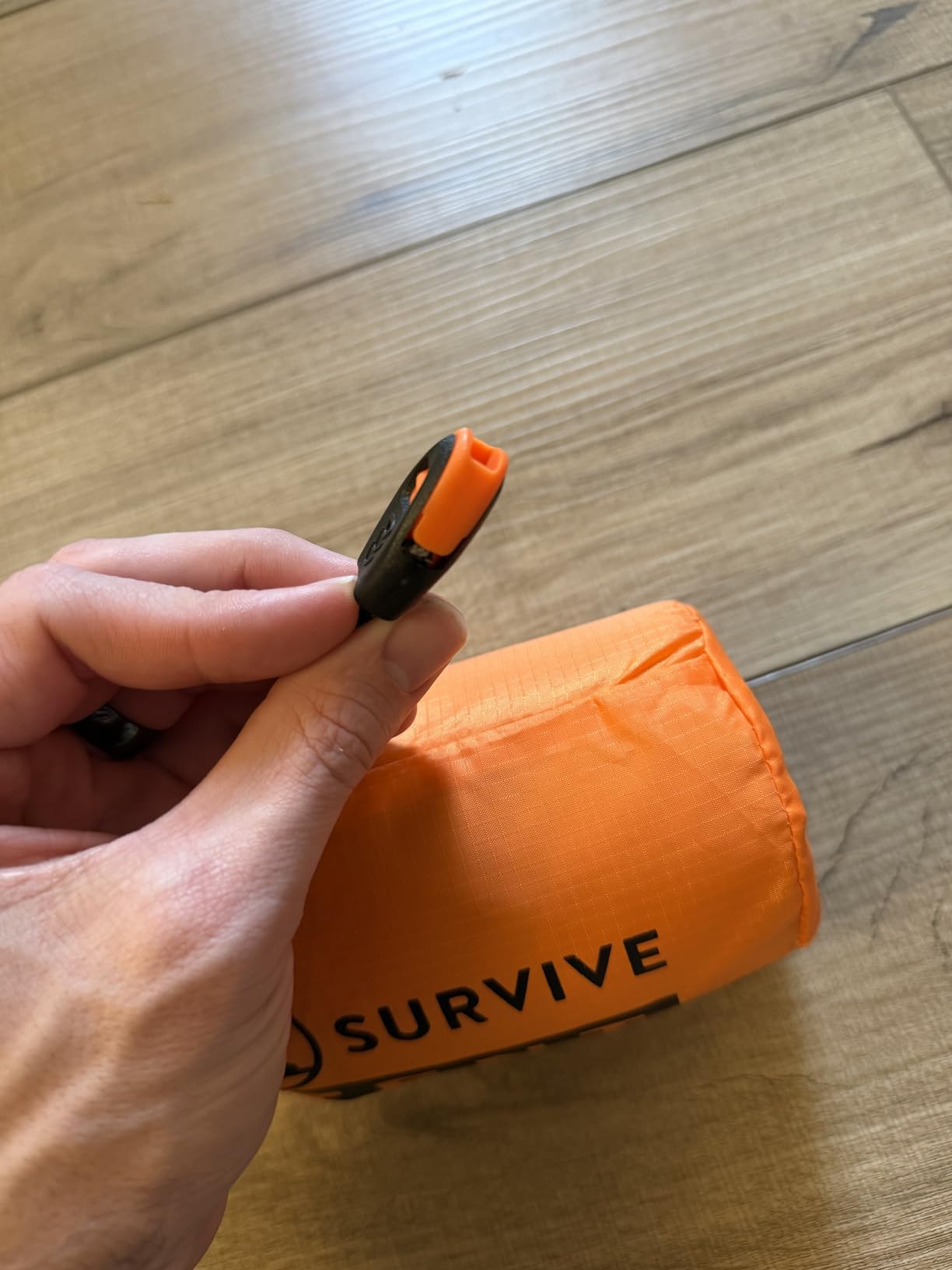 SURVIVE Survival Tent with Doors, 2 Person Mylar Emergency Camping Hiking Shelter for Survival Kits, All Weather Thermal Protection, Includes 22 ft of Paracord and Whistle customer photo 2