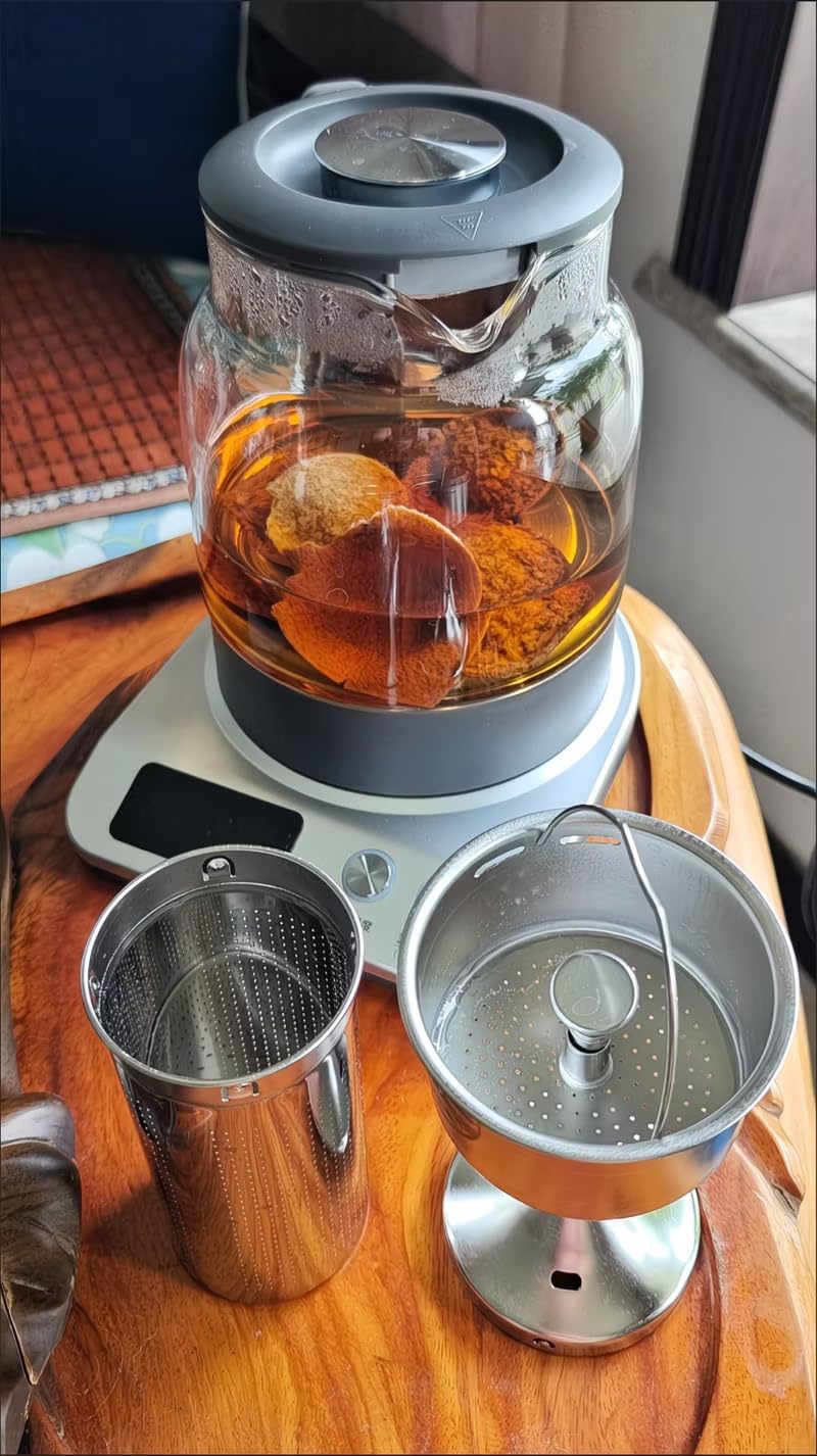120V Titanium & Glass Electric Tea Kettle, Pro Steam Extraction for All Teas (Green, Black, Oolong), 11 Temp & 10 Strength Levels, 1.2L, 12H Keep Warm, BPA-Free, 2 Infusers customer photo 2