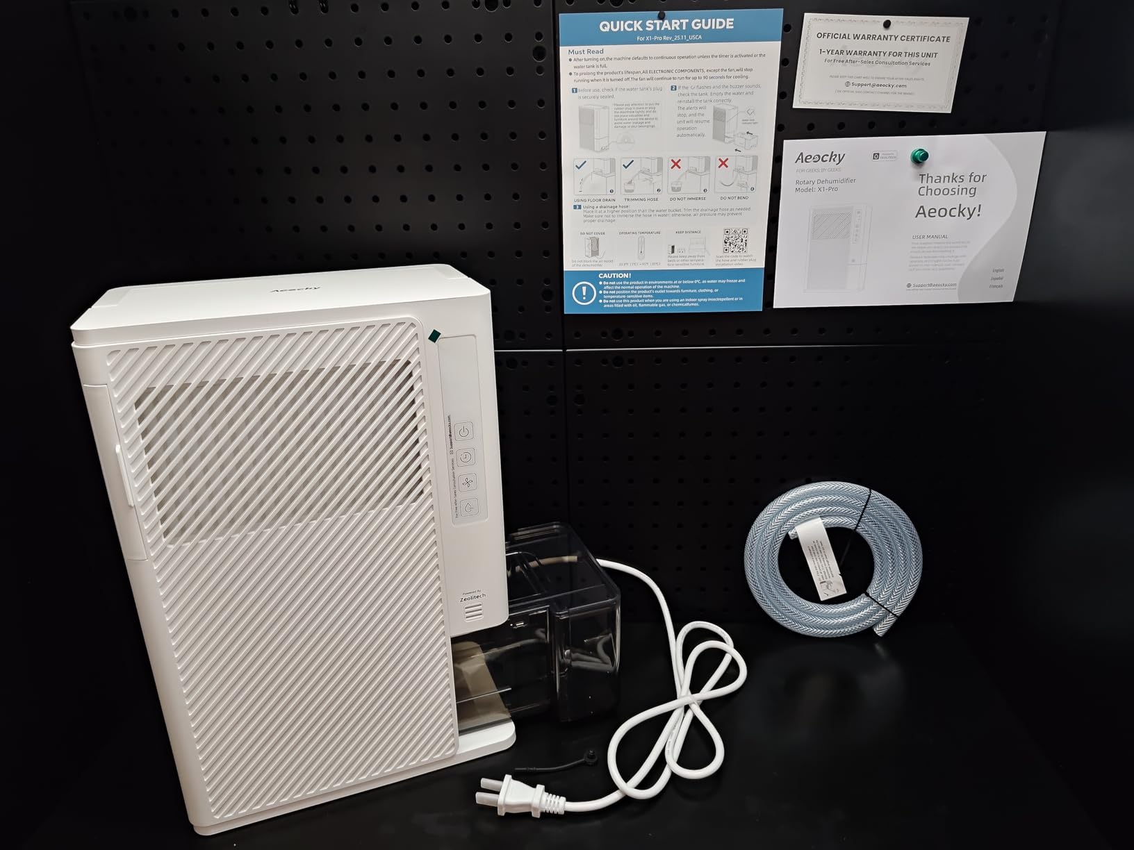 AEOCKY 2000 Sq.Ft Rotary Desiccant Dehumidifier, Humidistat, Never Frost | 10 Pints/Day Hands-Free Drainage with Drain Hose for Home RV Bedroom Bathroom Closet Small Basement Laundry, 85oz Tank, Quiet customer photo 1