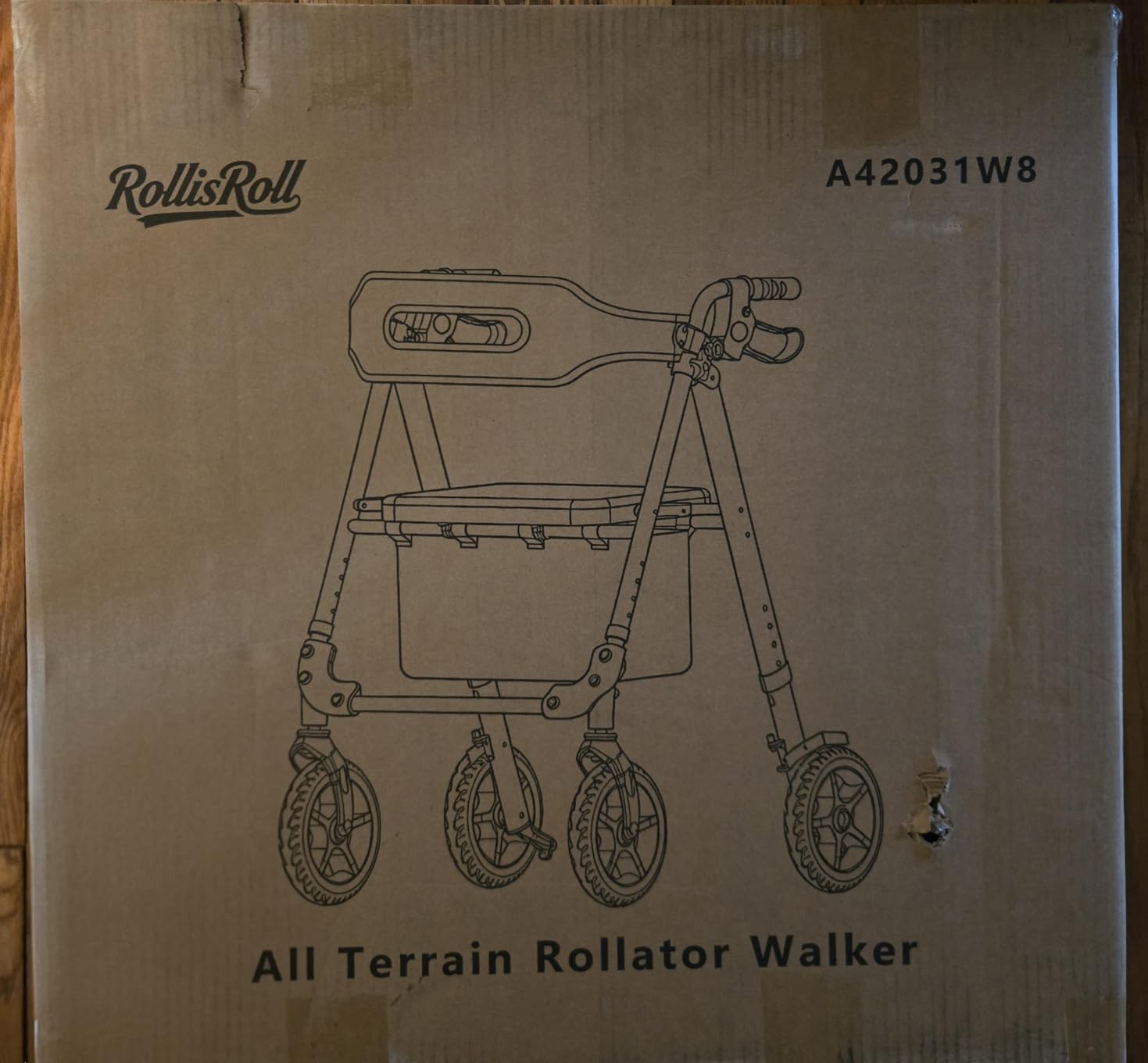 Walkers for Seniors Taller 5.3~7ft, Lightweight Foldable Rollator Walker, Built in Cable, Reinforced Aluminum Frame, 8