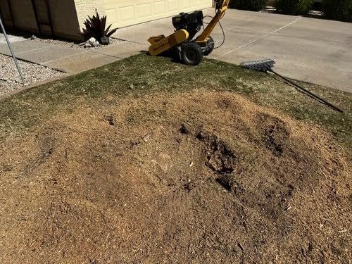 MechMaxx 12 Inch DUCAR 420cc 15HP Gasoline Engine Root Stump Grinder Tree Stump Removal, 8pcs Alloy Teeth, 12'' Cutting Height And 10'' Cutting Depth, Wheel Brake System, SGR1500 Yellow customer photo 1