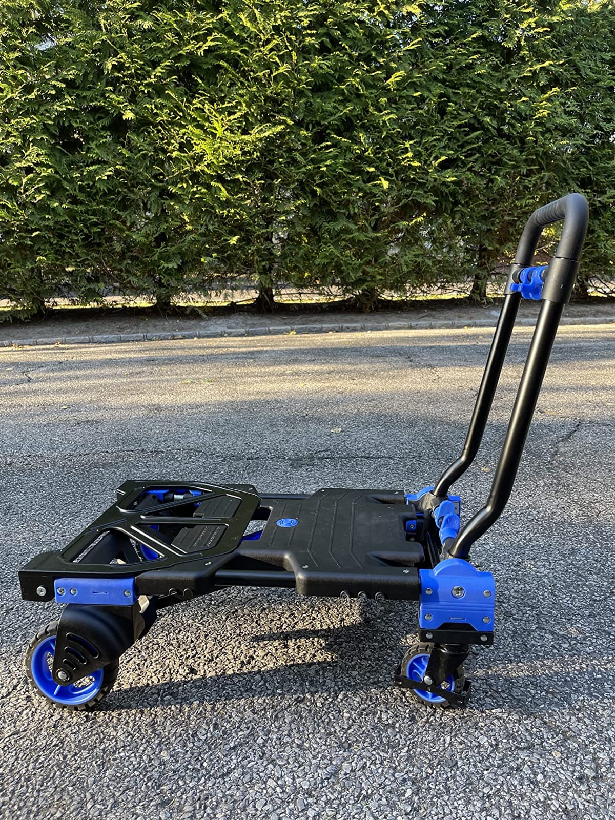 Upgraded 3 in 1 Convertible Folding Hand Truck with Brakes, Hand Truck Dolly Heavy Duty 660lbs Capacity, Stair Climbing Cart with Adjustable Shovel Board and Fixed Handle for Moving customer photo 1