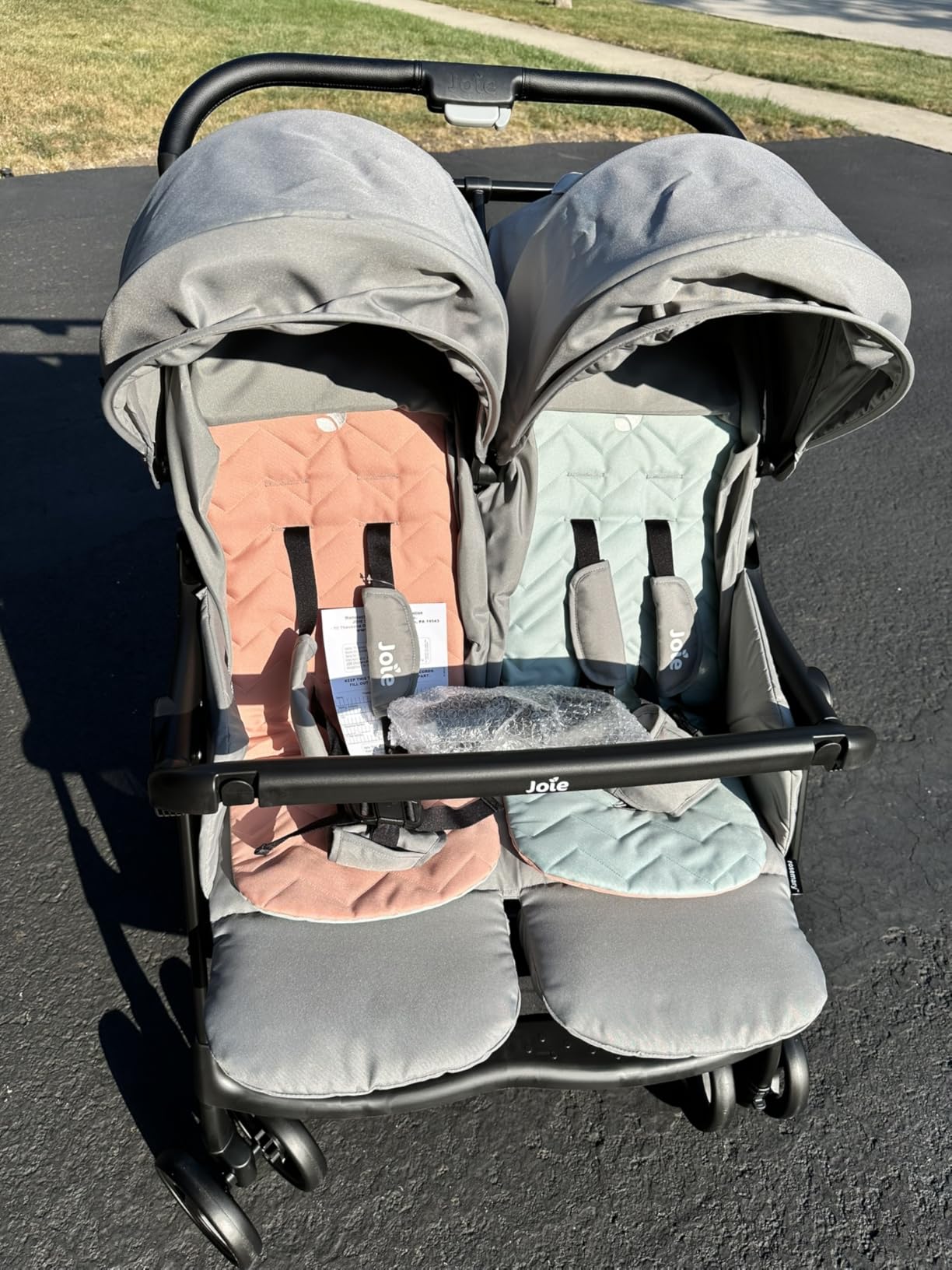 Joie Baby Rosemary Side-by-Side Double Stroller - Lightweight, Compact | Stroller for Twins or Siblings. 3 Cup Holders, UPF 50+ Canopy, Easy One-Hand Compact Fold. customer photo 2