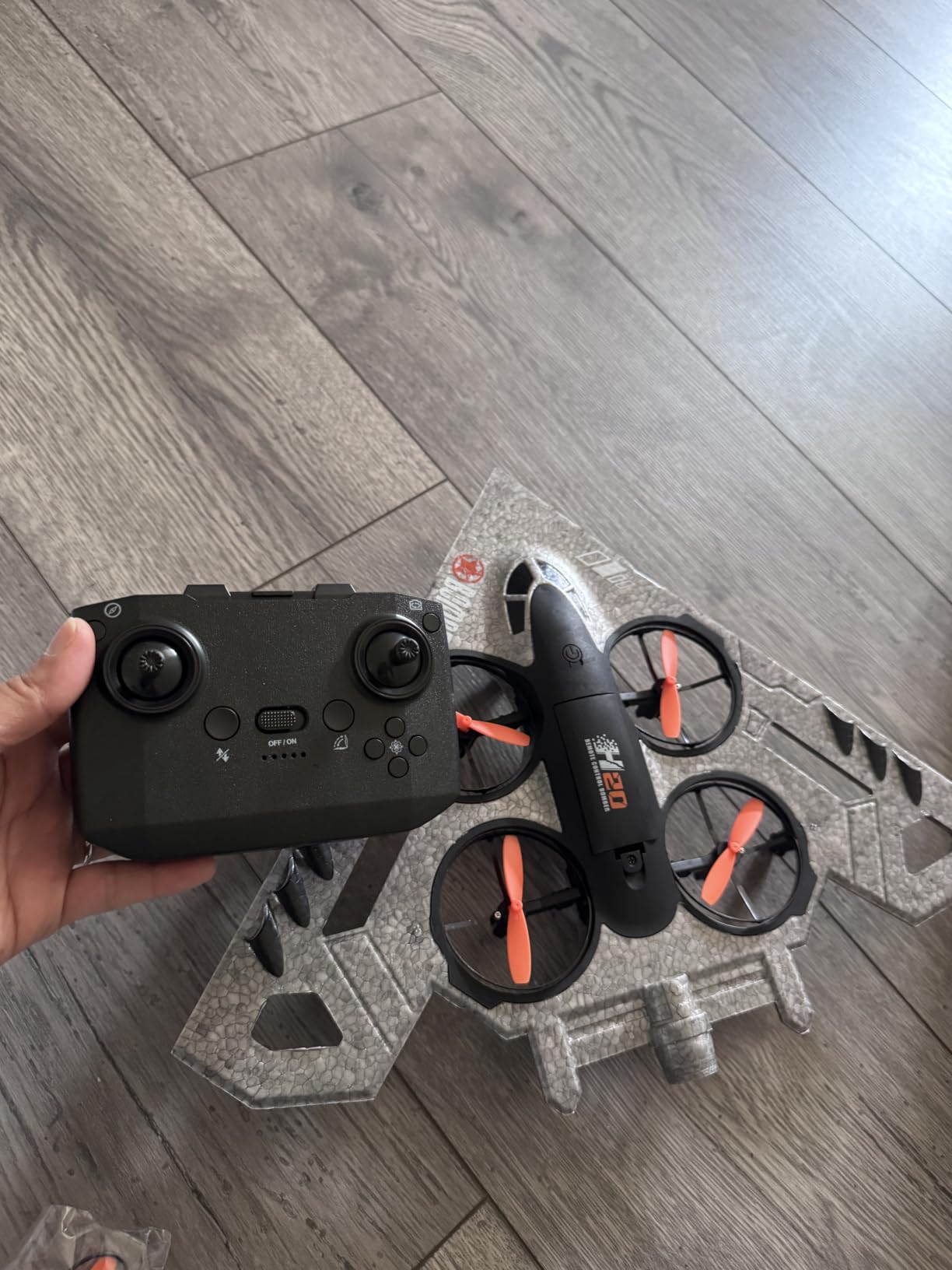 3-in-1 RC Drone for Land Sea Air, H20 Remote Control Bomber RC Airplane with Cool Lights, 360° Flip, 3 Driving Mode and Collision Protection, Foam RC Drone Toy Gift for Boy Girl, Silver customer photo 2