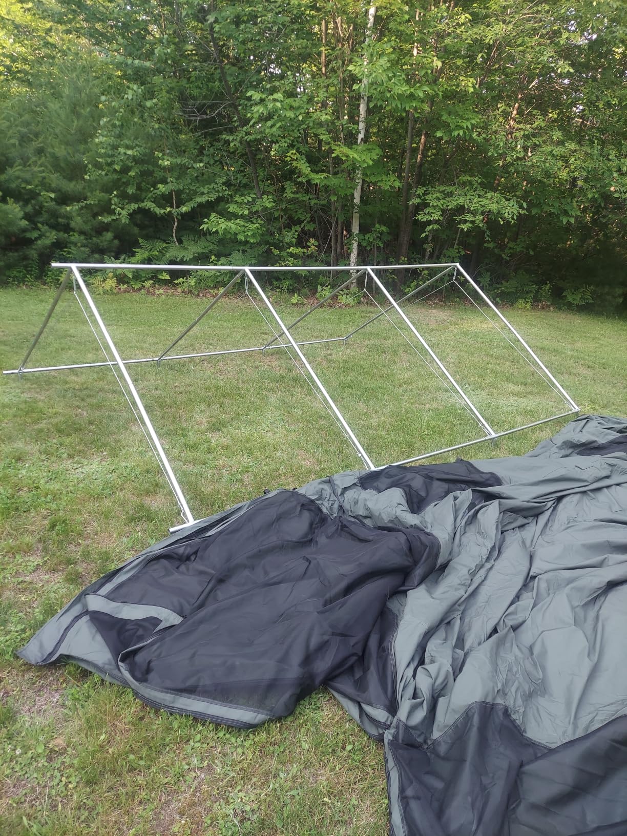 Cotton Canvas Wall Tent w/Steel Frame PVC Floor Rainfly | Weatherproof 4-Season Tent for Hunting & Family. Spacious, Heavy-Duty Frame, Durable, Weather-Resistant, Wind-Resistant customer photo 1