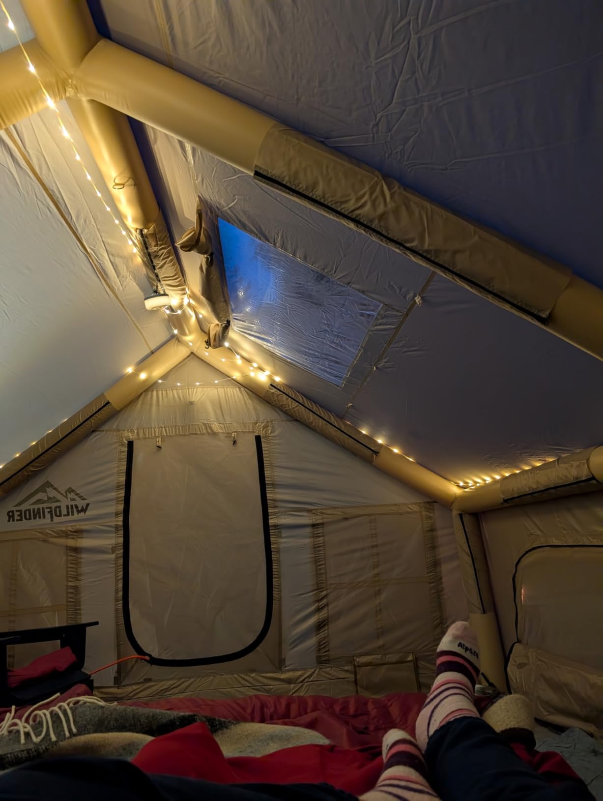 Inflatable Tent with Skylight, Blow Up Tent with Pump, Hot Tent for Camping | 129 Sq Ft, 8-12 Person Inflatable Tents for Camping, Hot Tent with Stove Jack, Waterproof Air Tent with Pump, Glamping Tent customer photo 1