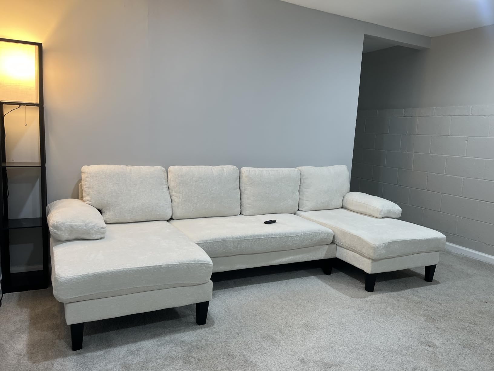 U-Shaped Sectional Couches for Living Room | 112 Inch Modern Sectional Couch | Dark Grey Chenille Sofa with Double Chaise for Apartment customer photo 2